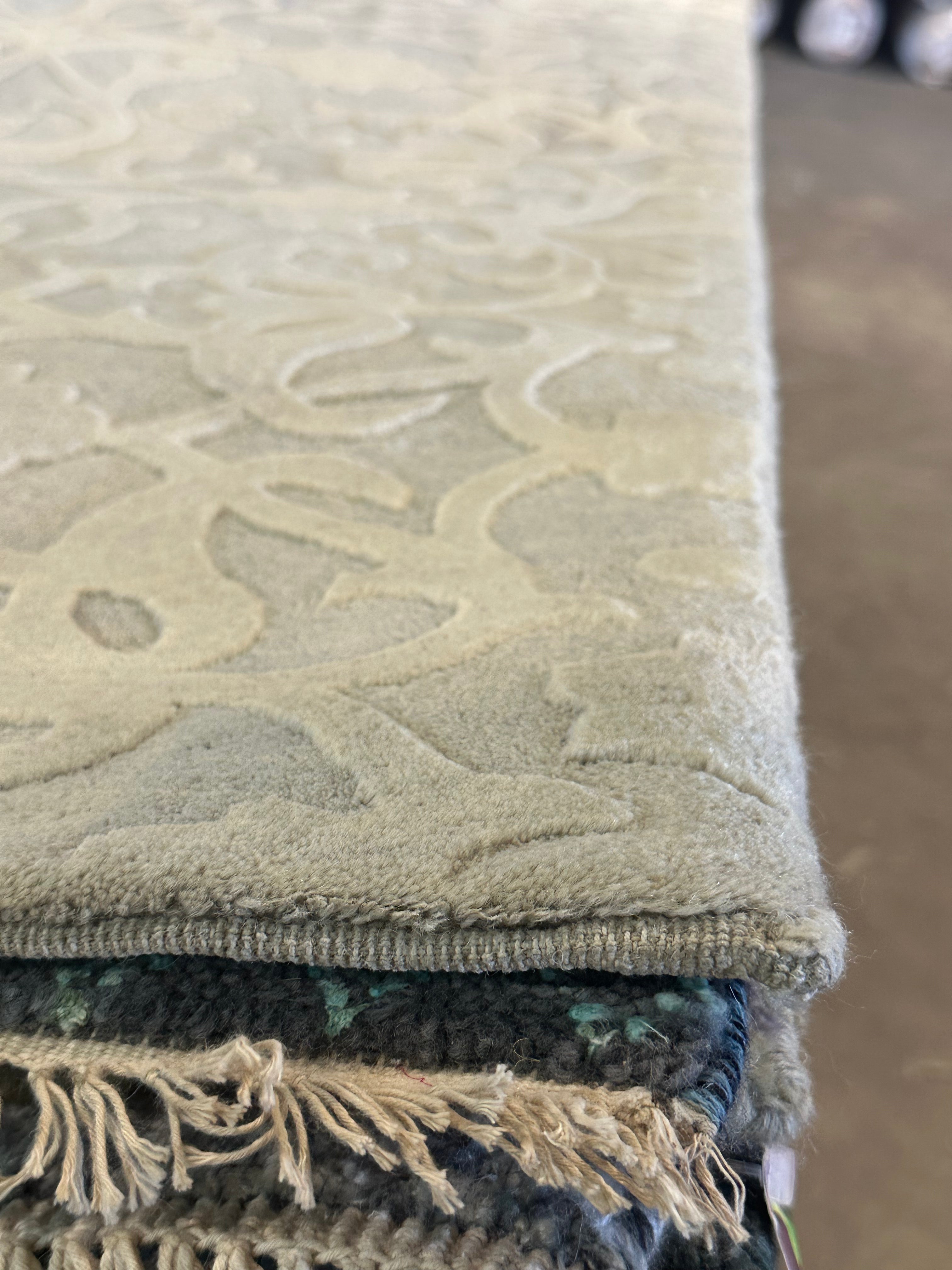 Frankie 6.6x9 Grey Hand-Knotted Modern Abstract Rug