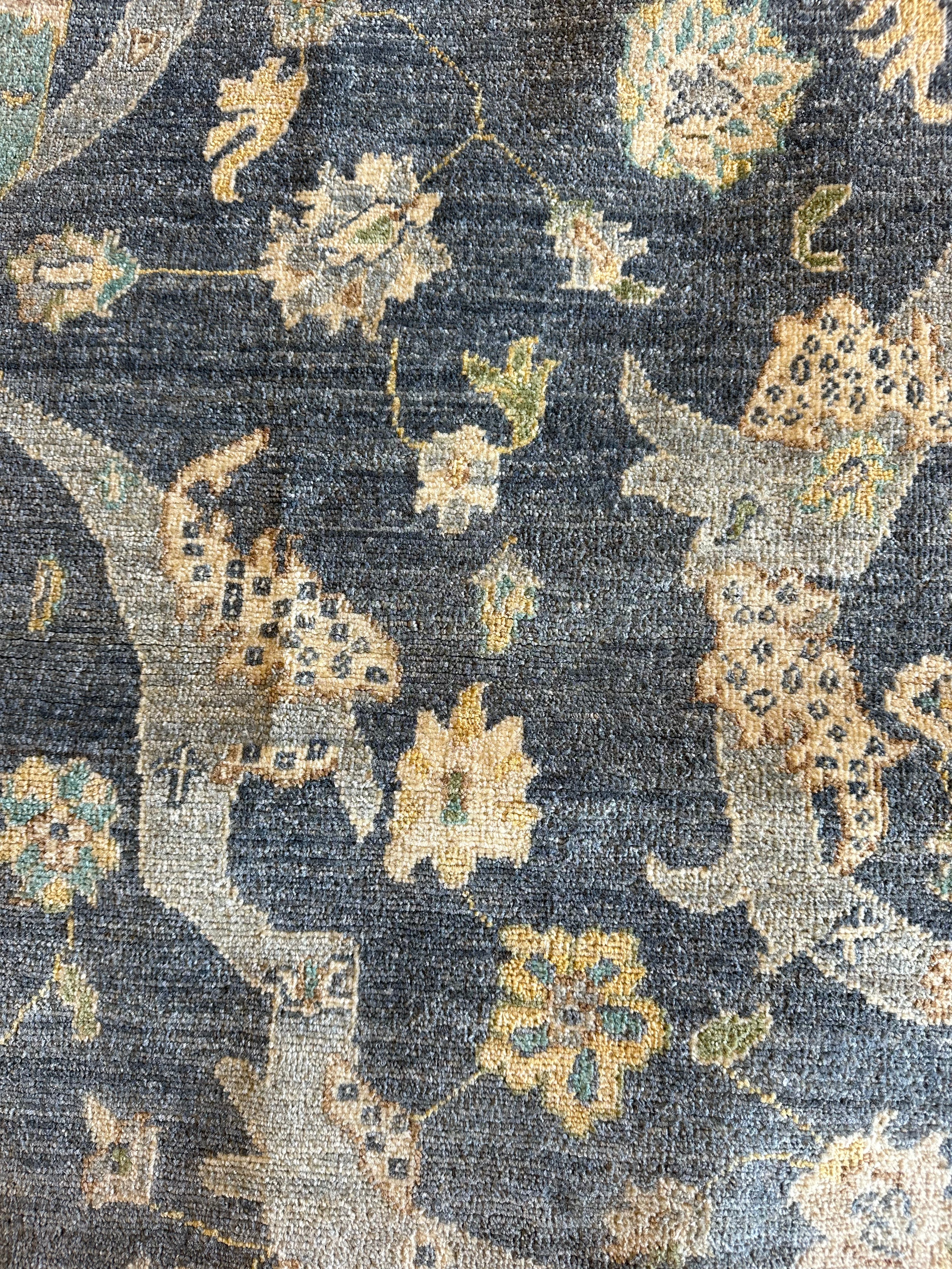 Shannon Beshears 6x8.6 Blue Hand-Knotted Farhan Rug