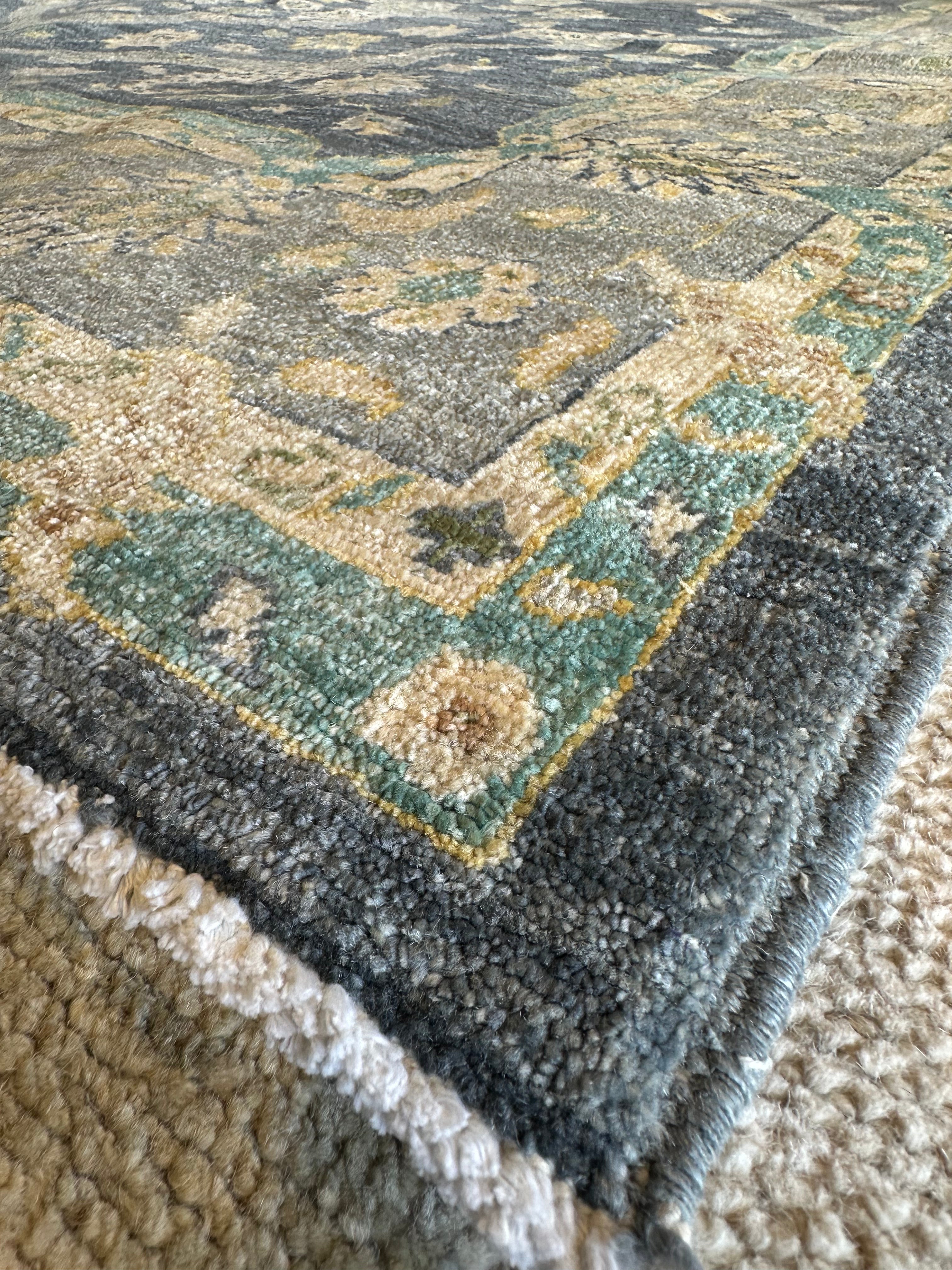 Shannon Beshears 6x8.6 Blue Hand-Knotted Farhan Rug