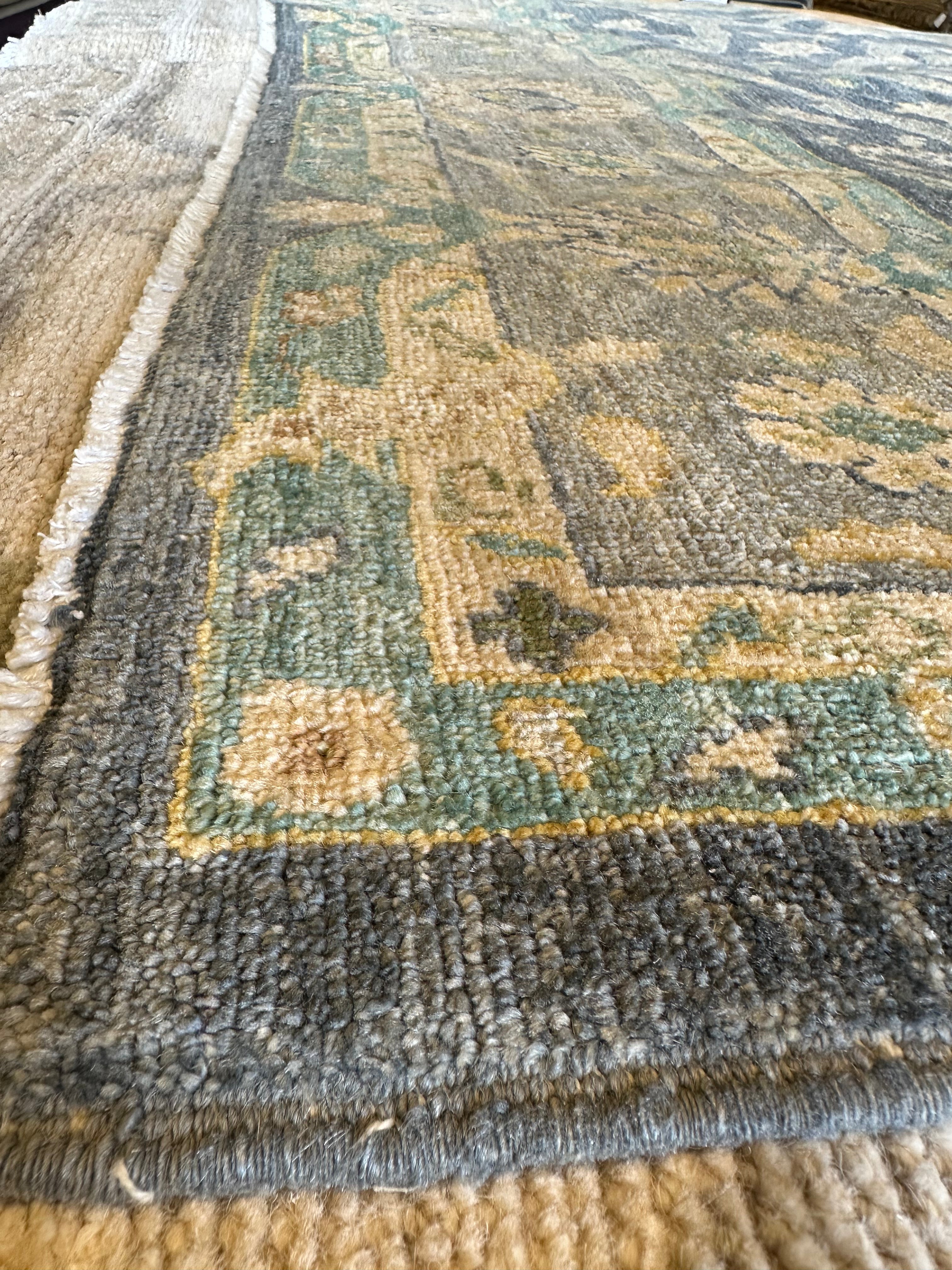Shannon Beshears 6x8.6 Blue Hand-Knotted Farhan Rug