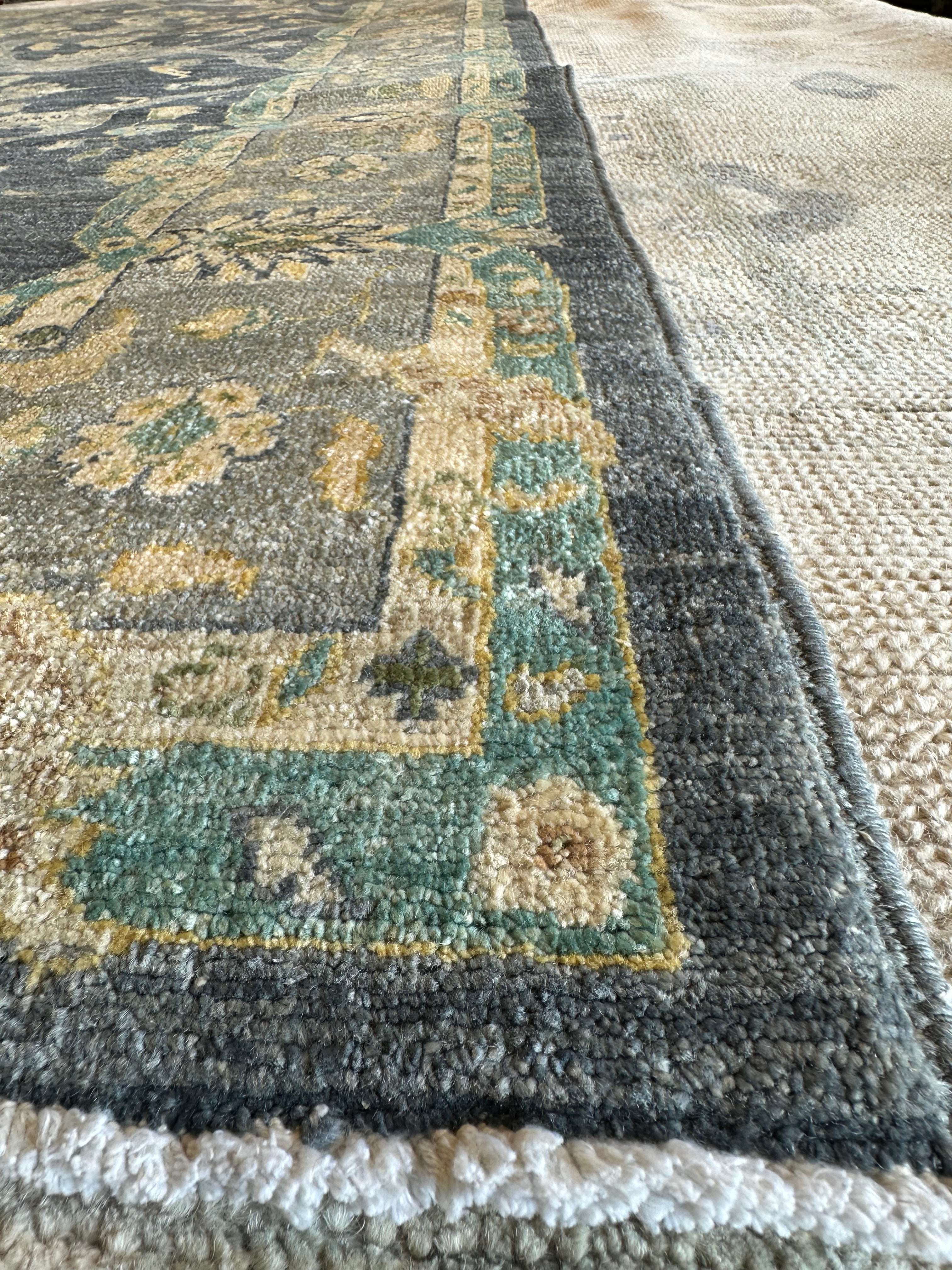 Shannon Beshears 6x8.6 Blue Hand-Knotted Farhan Rug