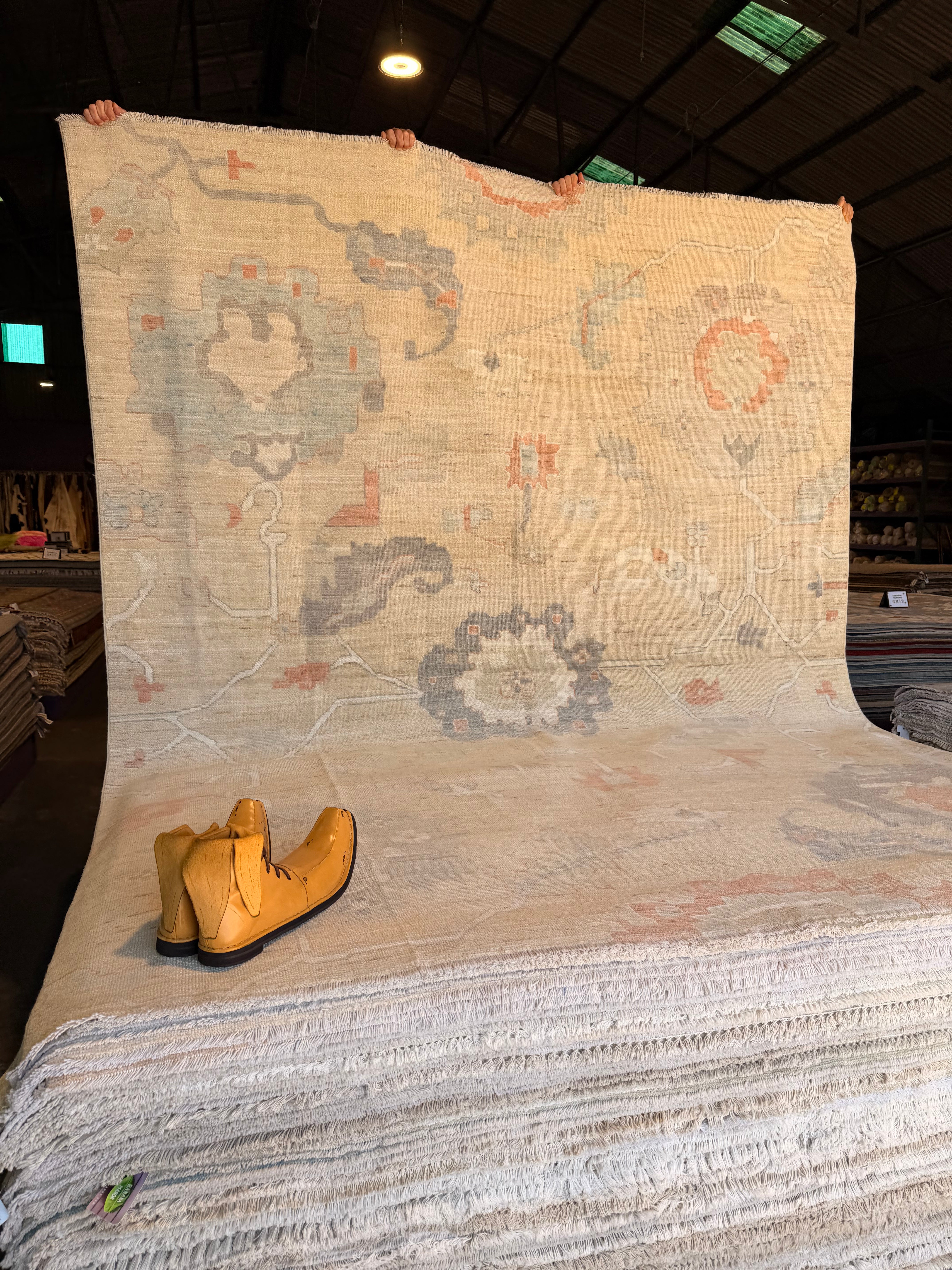 Maya Misaljevic 8.1x9.11 Multicolor Afghani Whitewashed Oushak