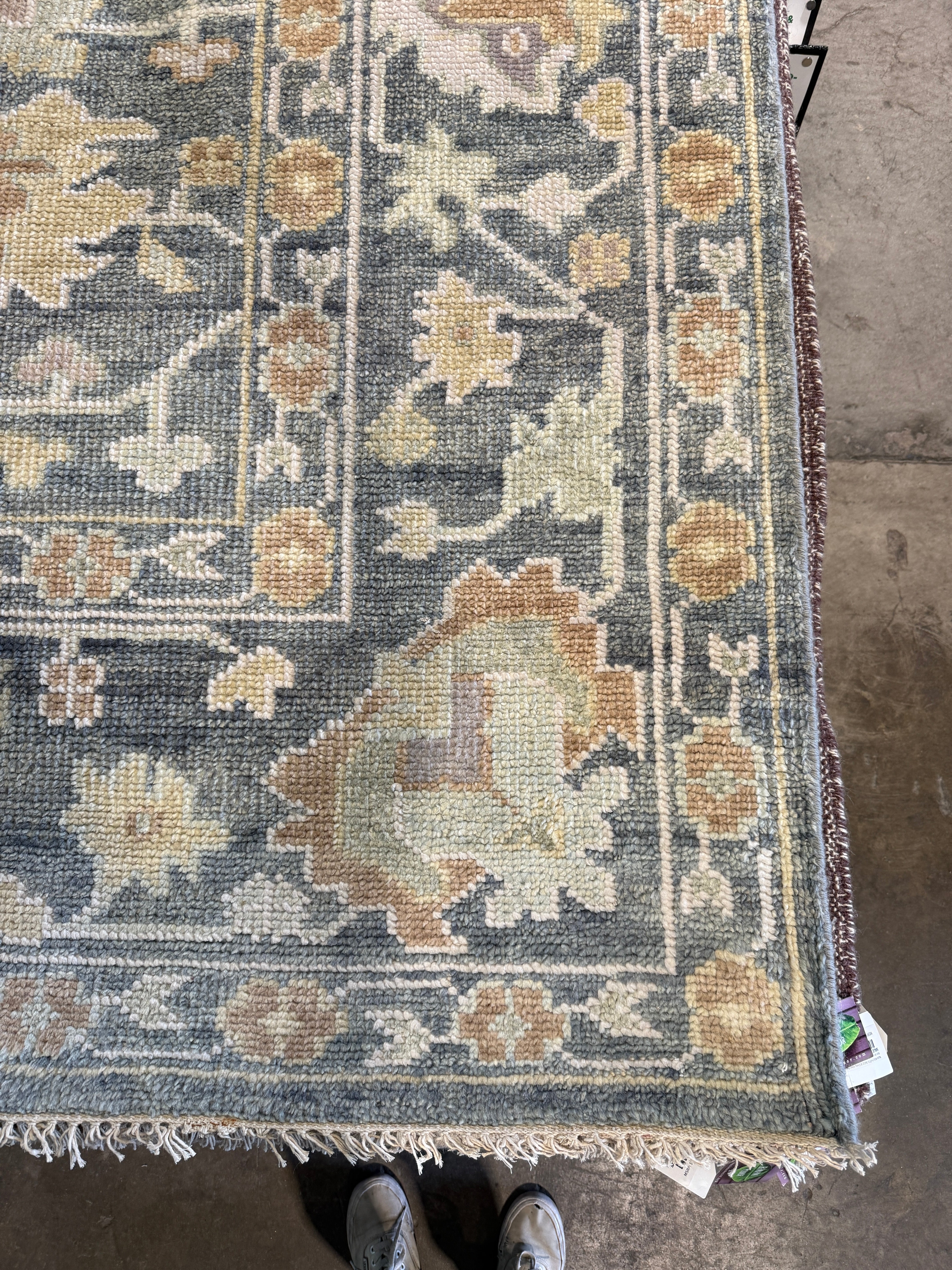 Tina Chow 9x12 Grey Hand-Knotted Oushak Rug