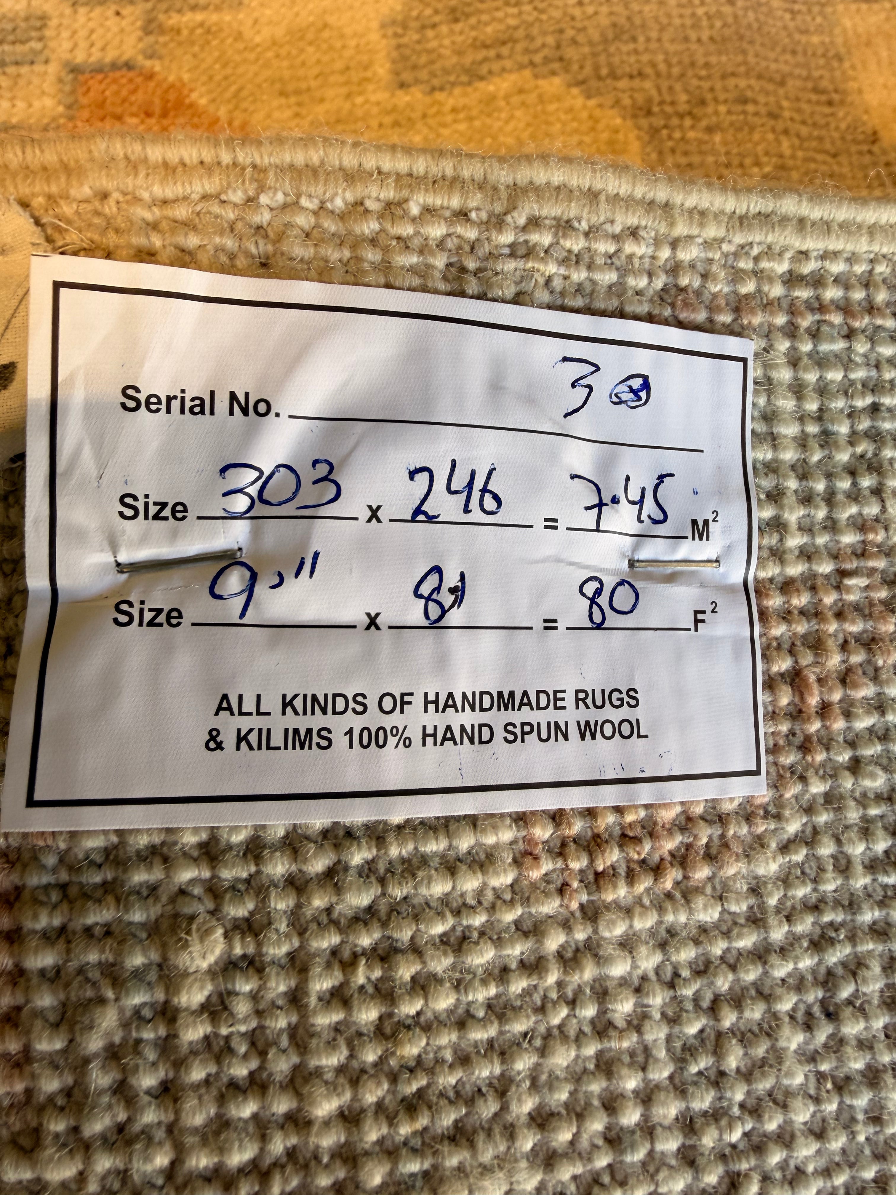 Maya Misaljevic 8.1x9.11 Multicolor Afghani Whitewashed Oushak