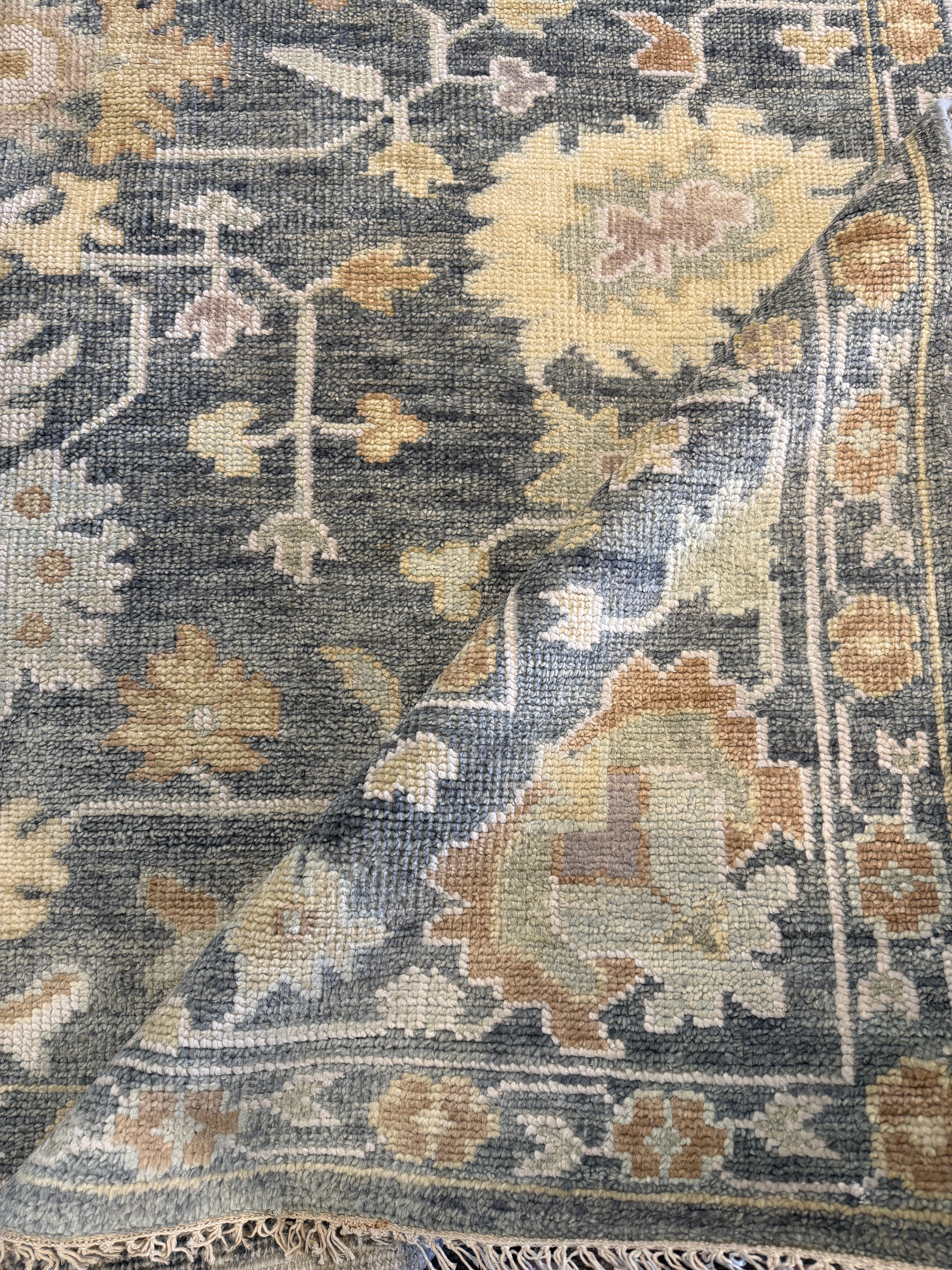 Tina Chow 9x12 Grey Hand-Knotted Oushak Rug