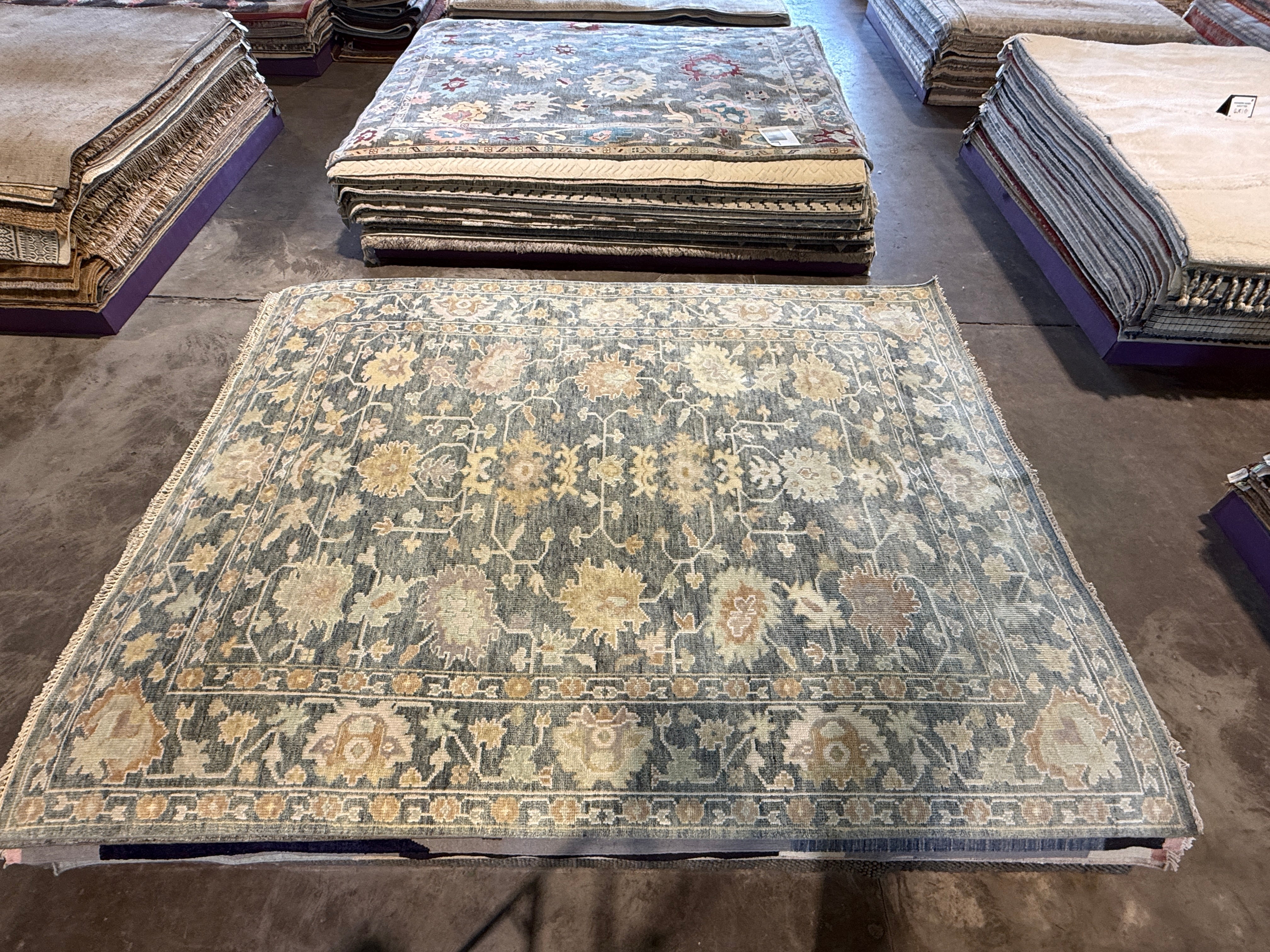 Tina Chow 9x12 Grey Hand-Knotted Oushak Rug