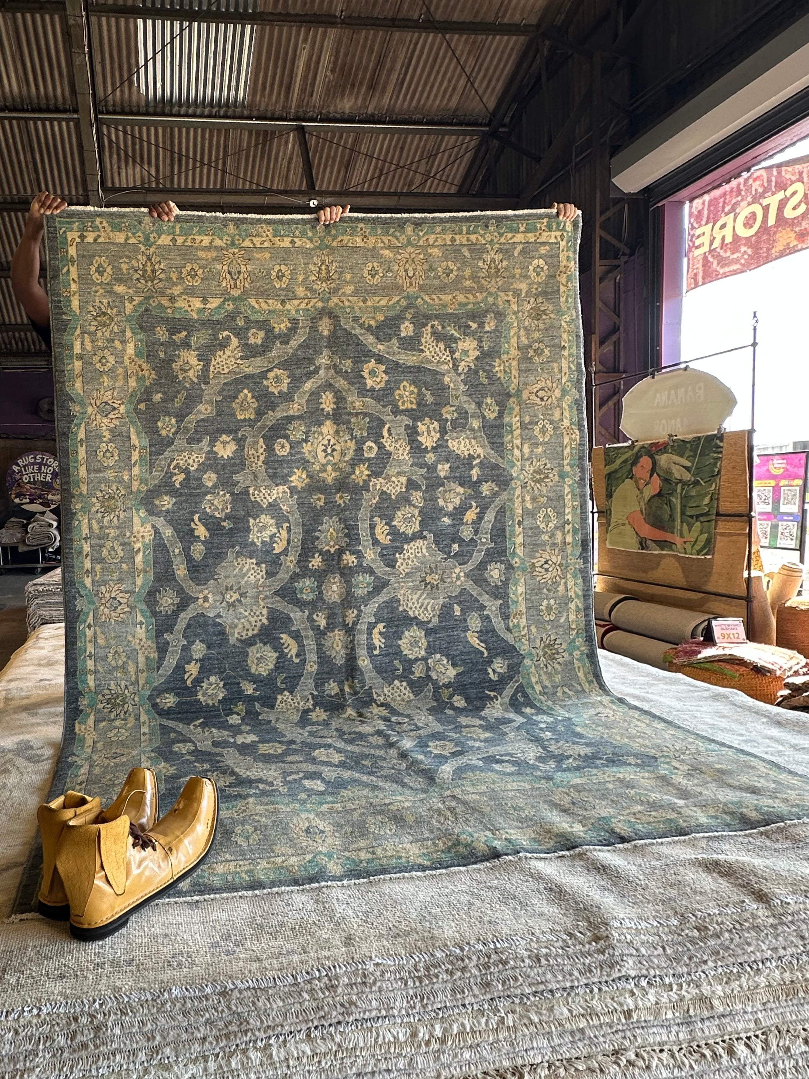 Shannon Beshears 6x8.6 Blue Hand-Knotted Farhan Rug