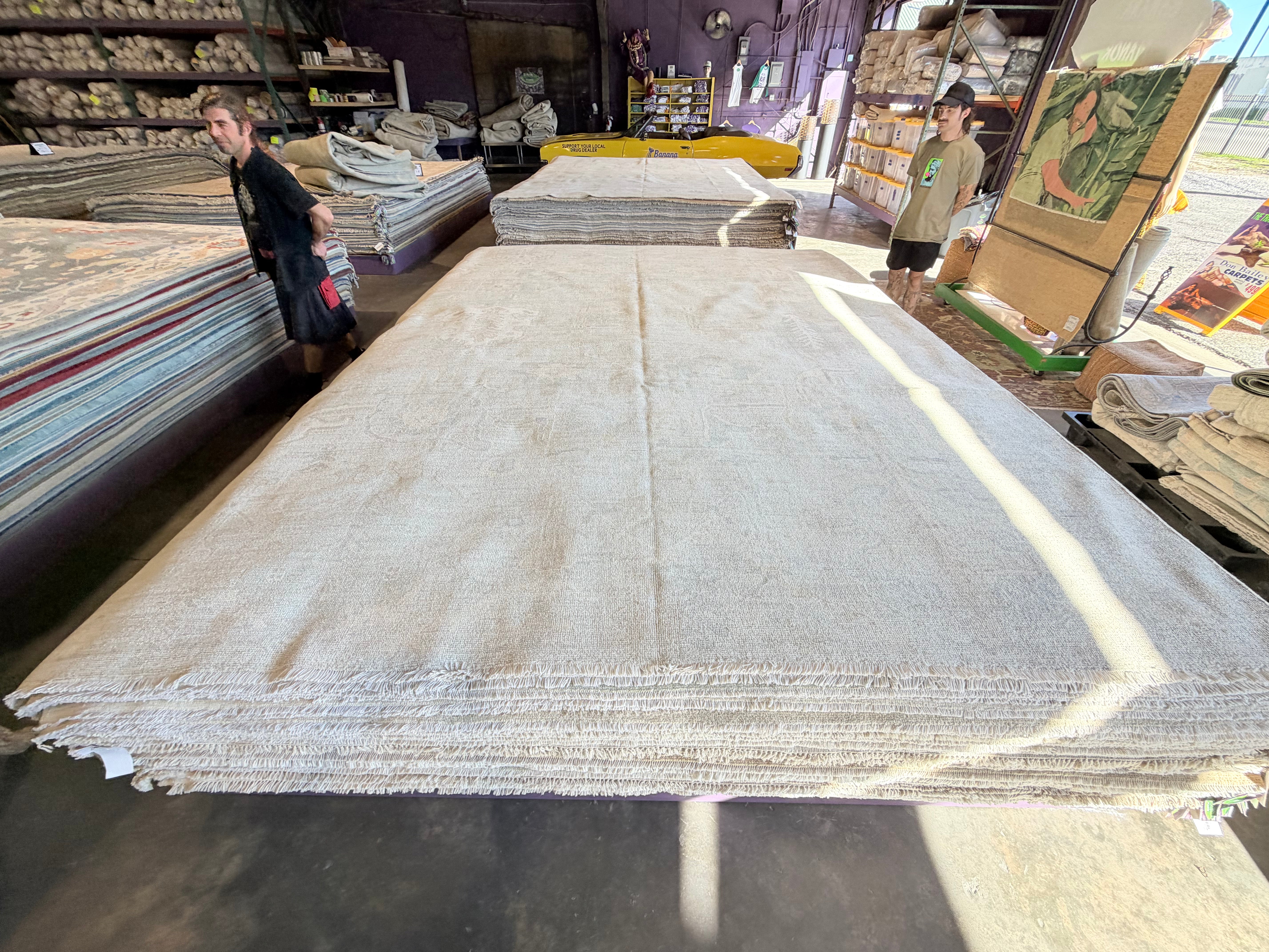 Amanda Christine 9.2x11.11 Blue Multi Afghani Whitewashed Oushak