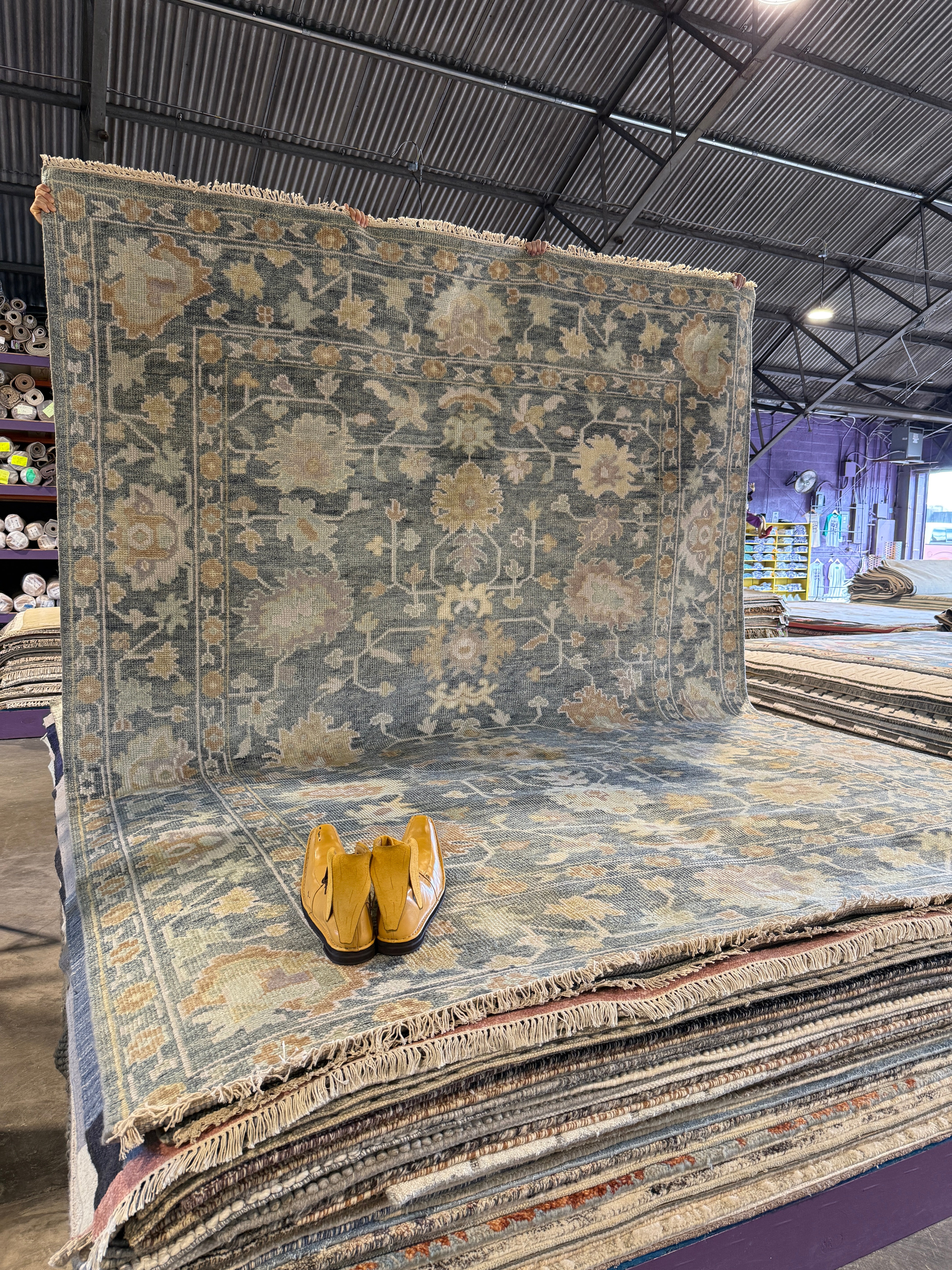 Tina Chow 9x12 Grey Hand-Knotted Oushak Rug