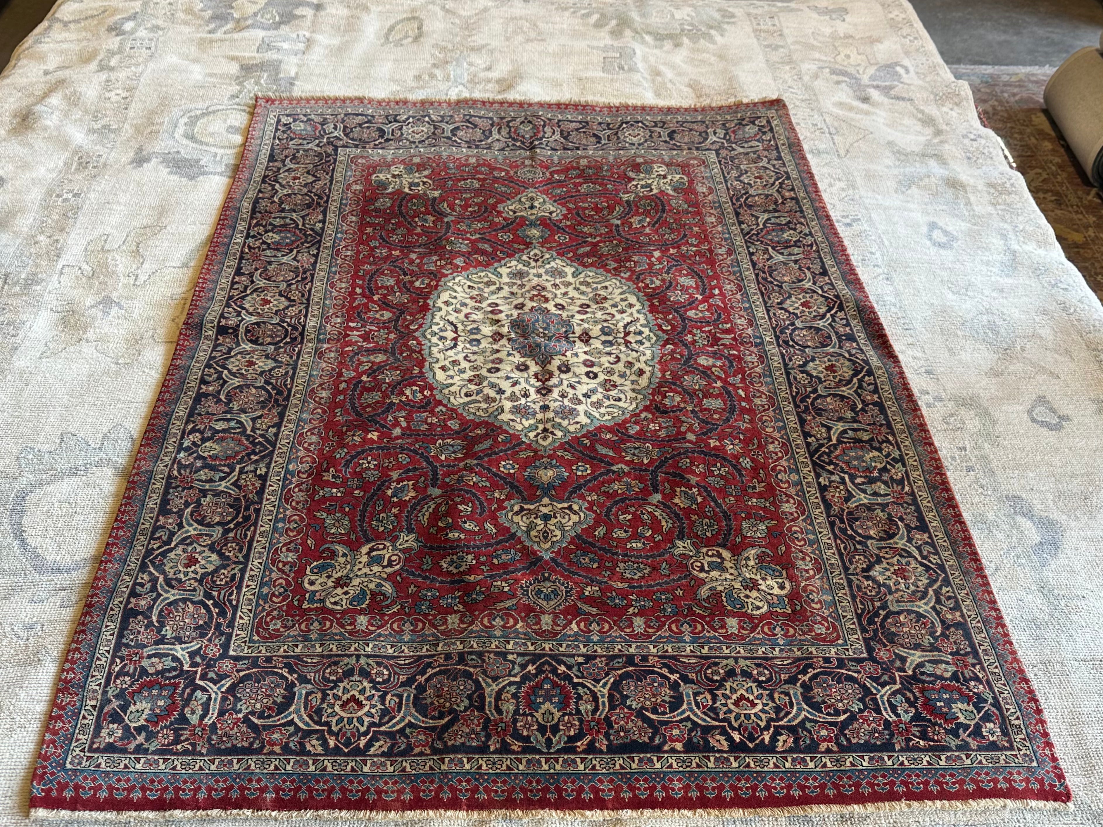 Presley Coley 4.7x7.1 Red Hand-Knotted Persian Rug