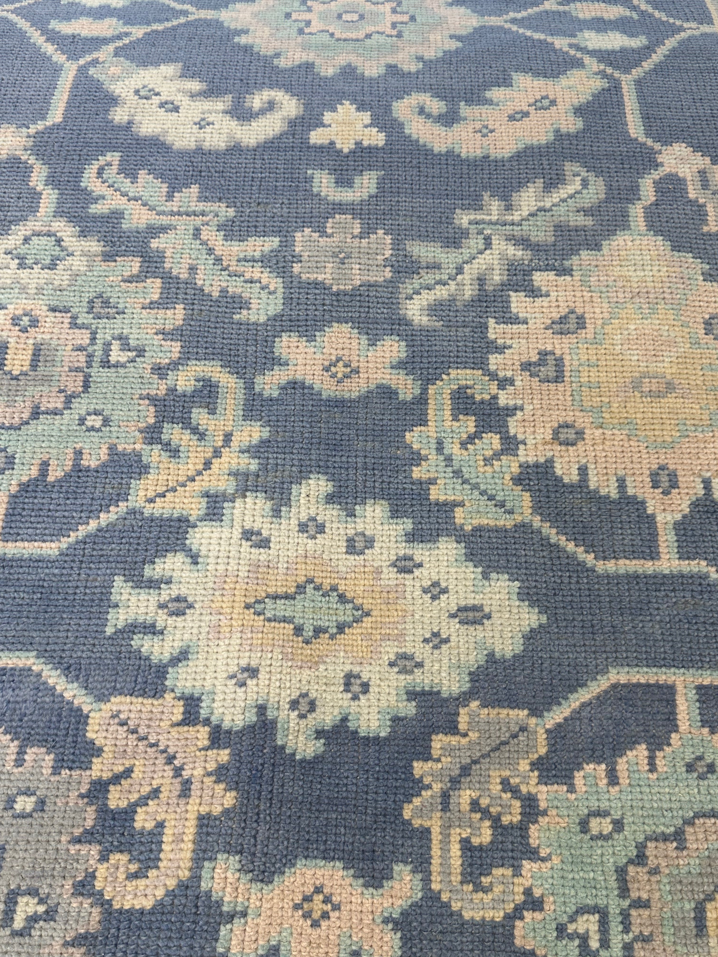 Dr. Wendy Chin 5.3x8 Blue Hand-Knotted Oushak