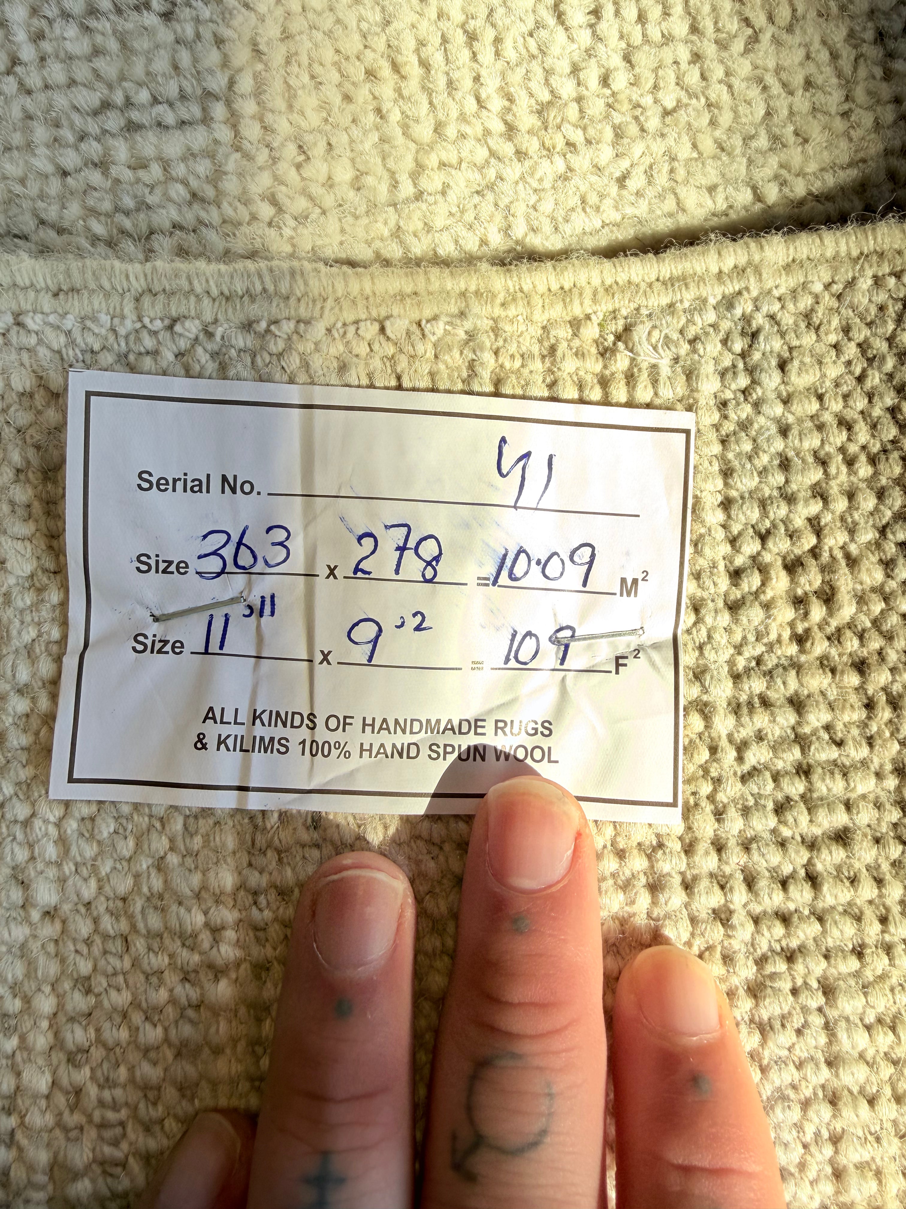 Amanda Christine 9.2x11.11 Blue Multi Afghani Whitewashed Oushak