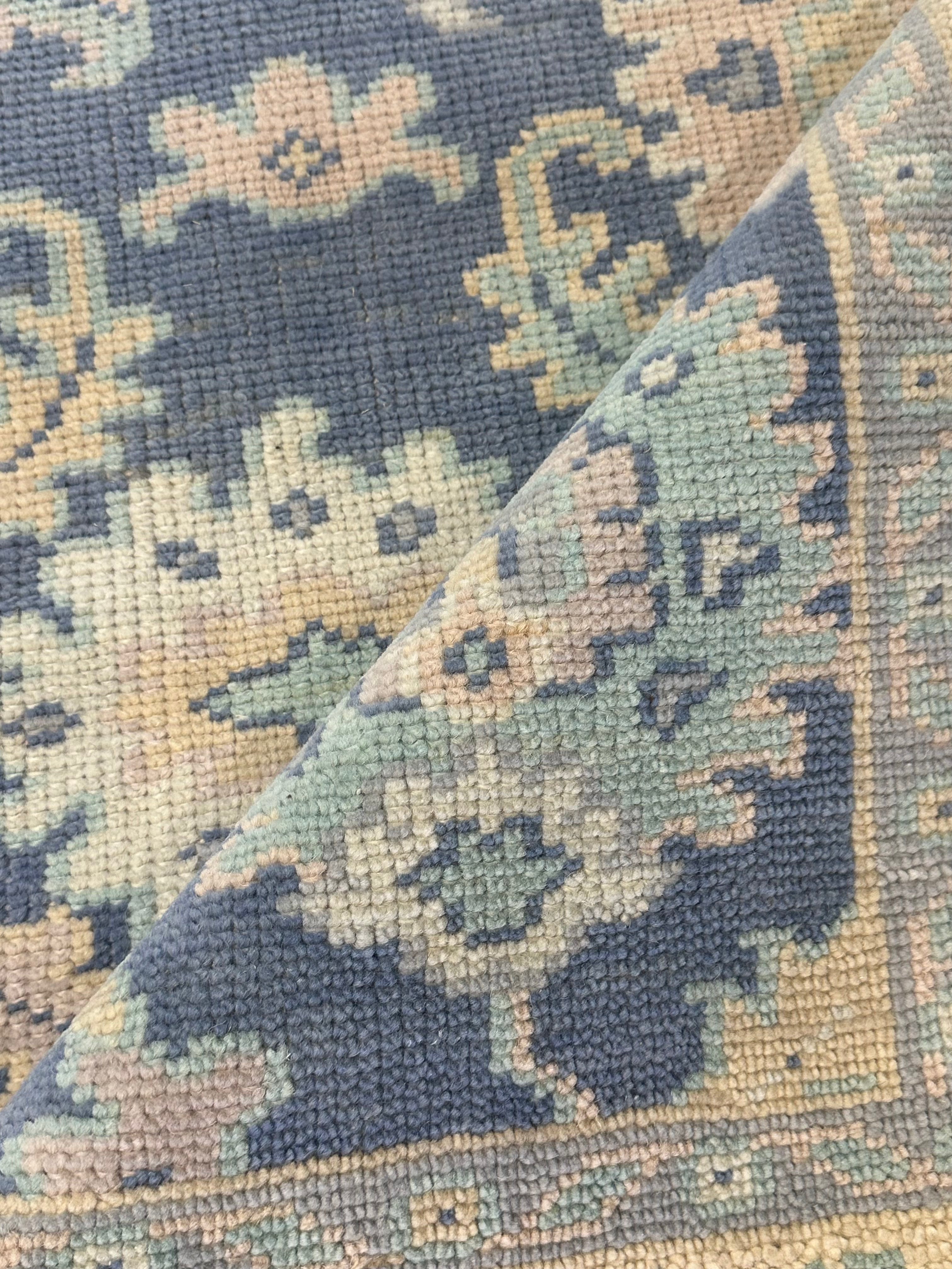 Dr. Wendy Chin 5.3x8 Blue Hand-Knotted Oushak