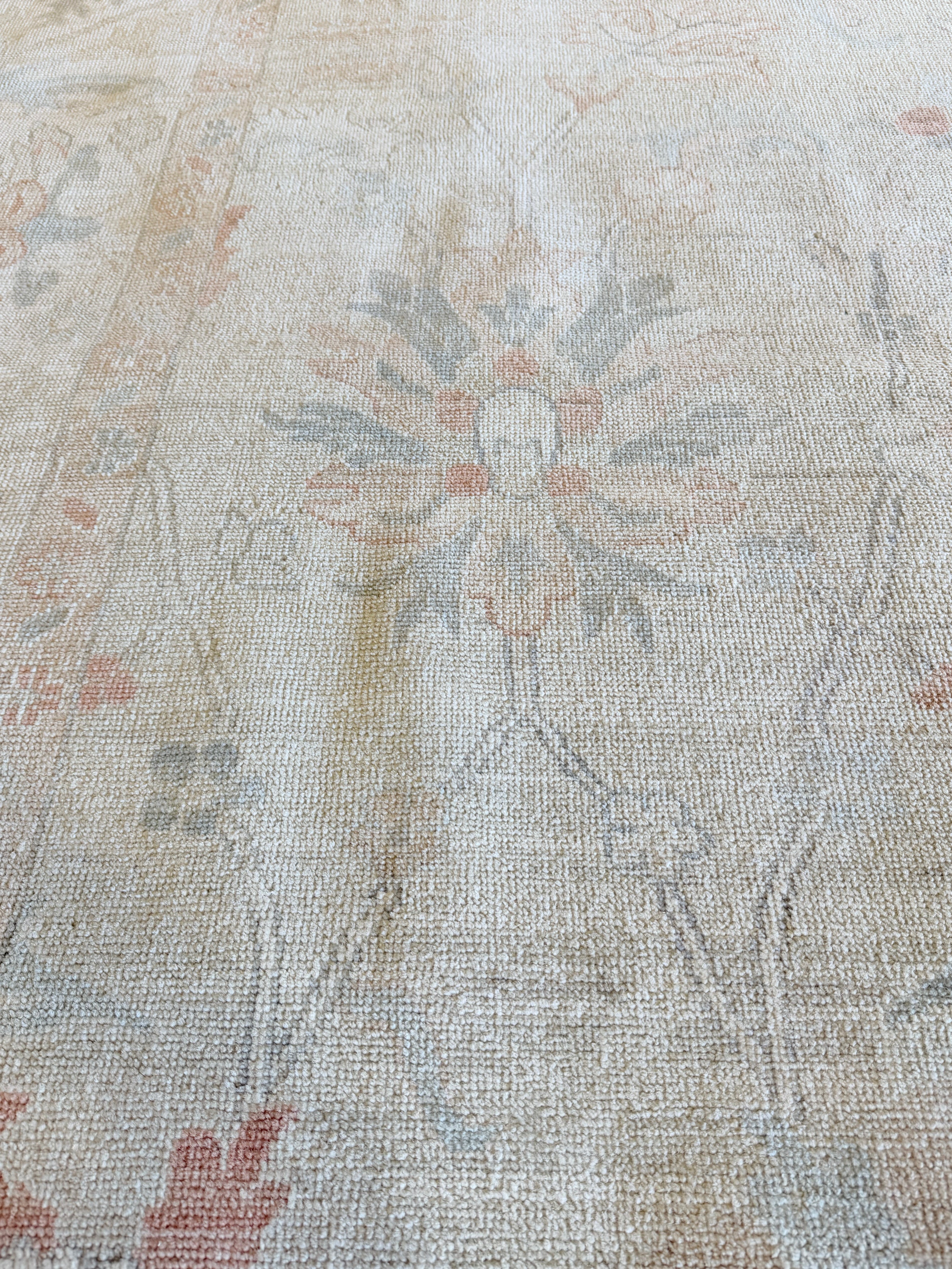 Zoë Barrett-Wood 10x13.10 Cream Multi Afghani Whitewashed Oushak