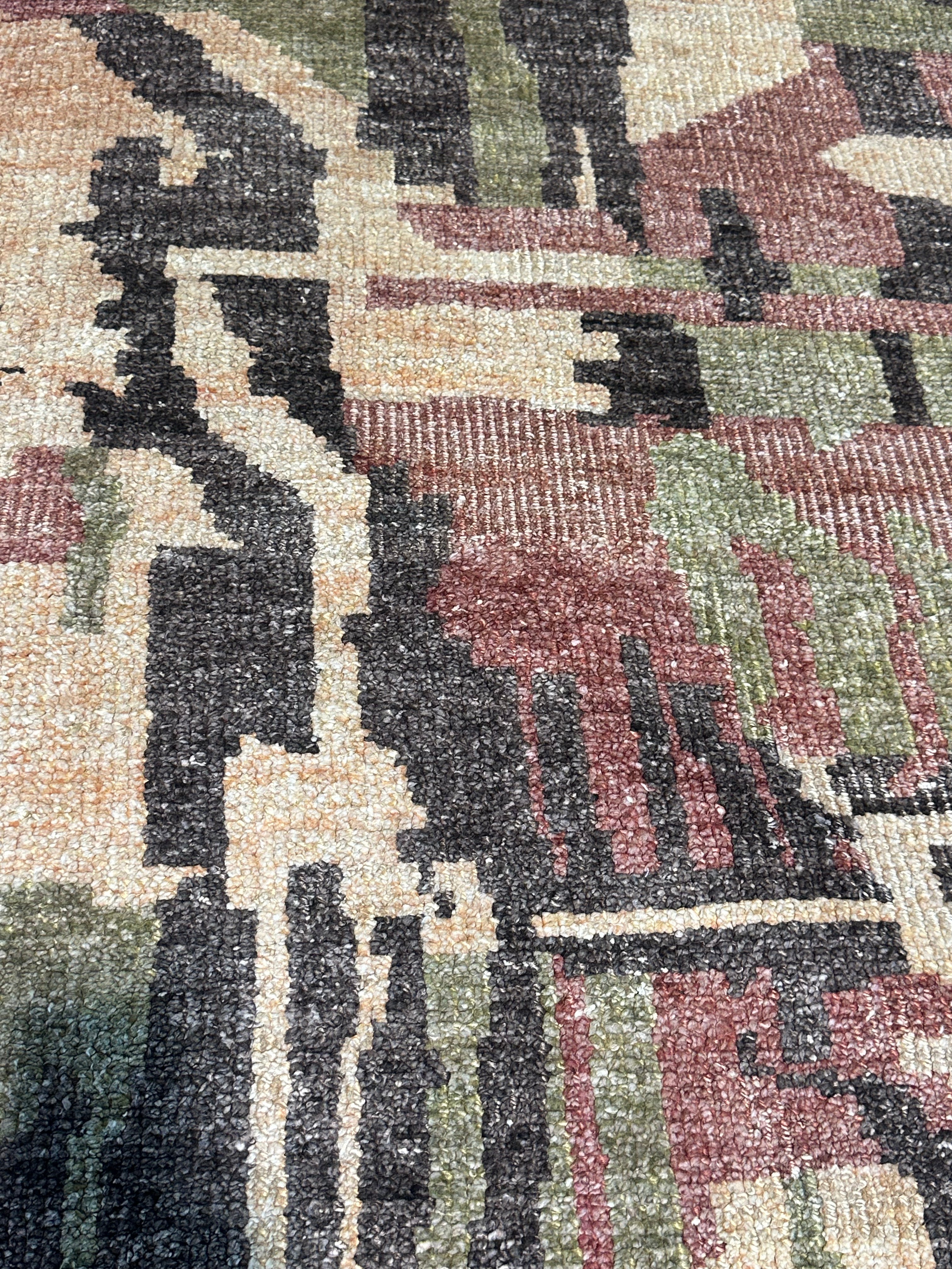 Kiefer O'Reilly 3.9x5.9 Brown Hand-Knotted Modern Abstract Rug