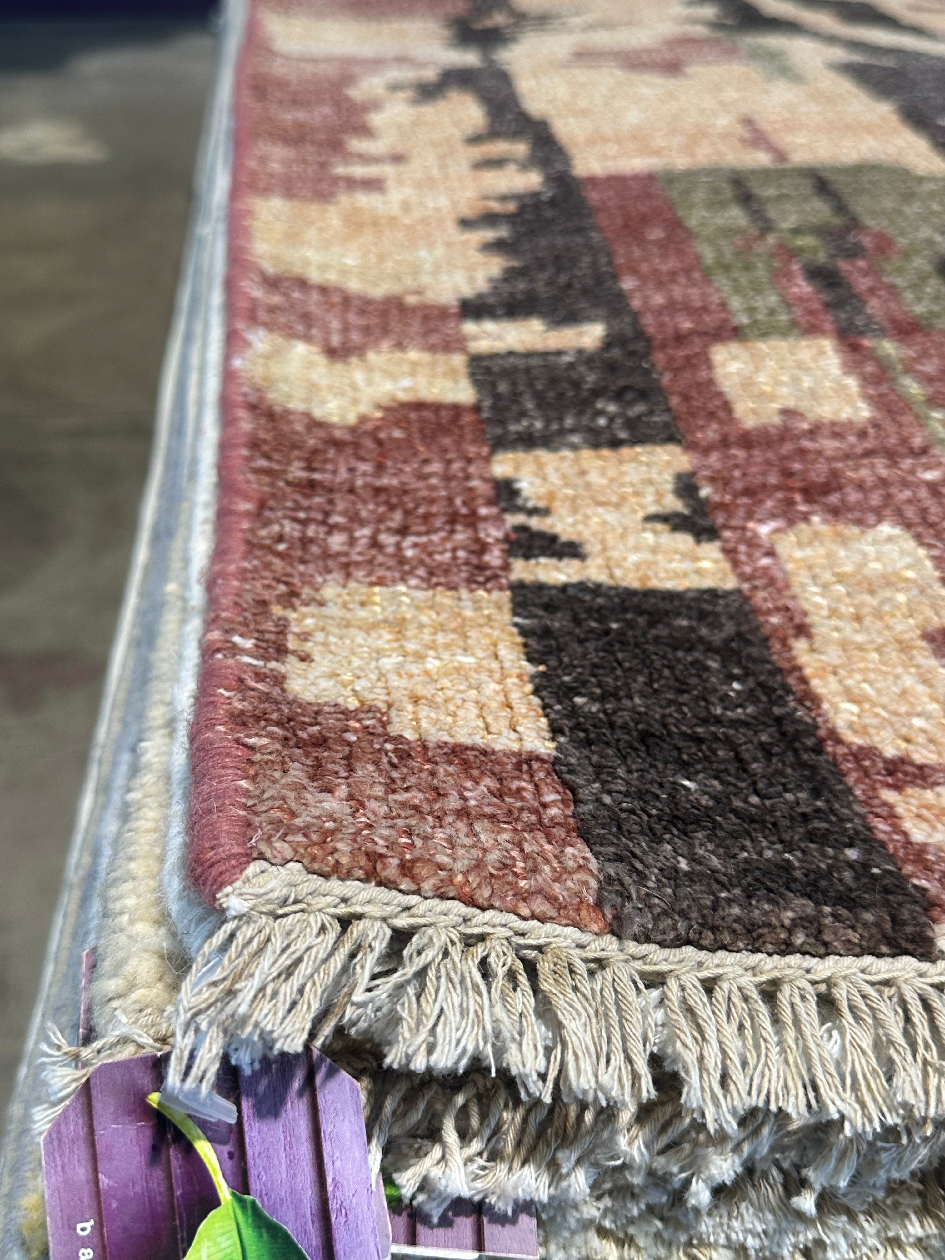 Kiefer O'Reilly 3.9x5.9 Brown Hand-Knotted Modern Abstract Rug