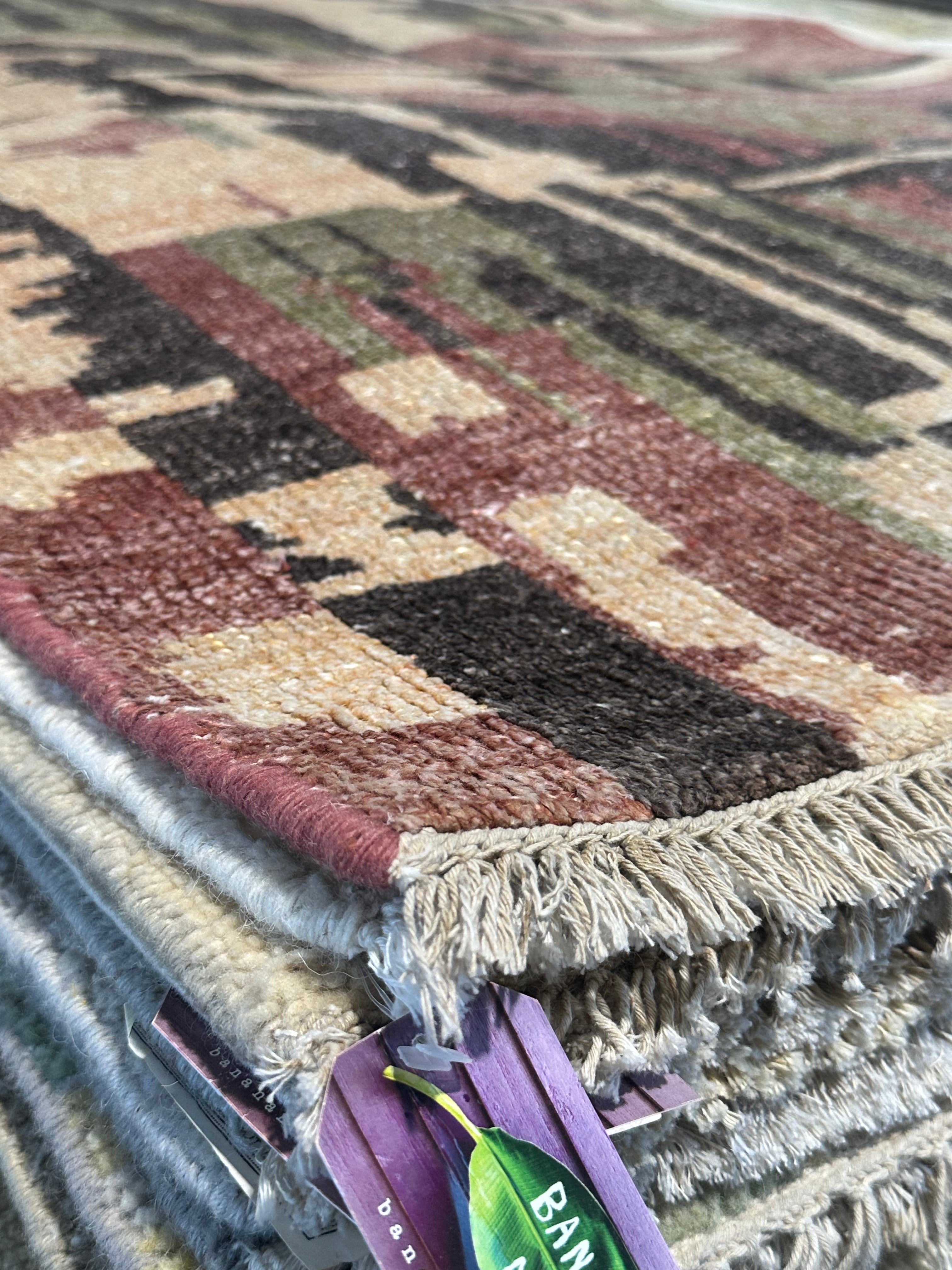 Kiefer O'Reilly 3.9x5.9 Brown Hand-Knotted Modern Abstract Rug