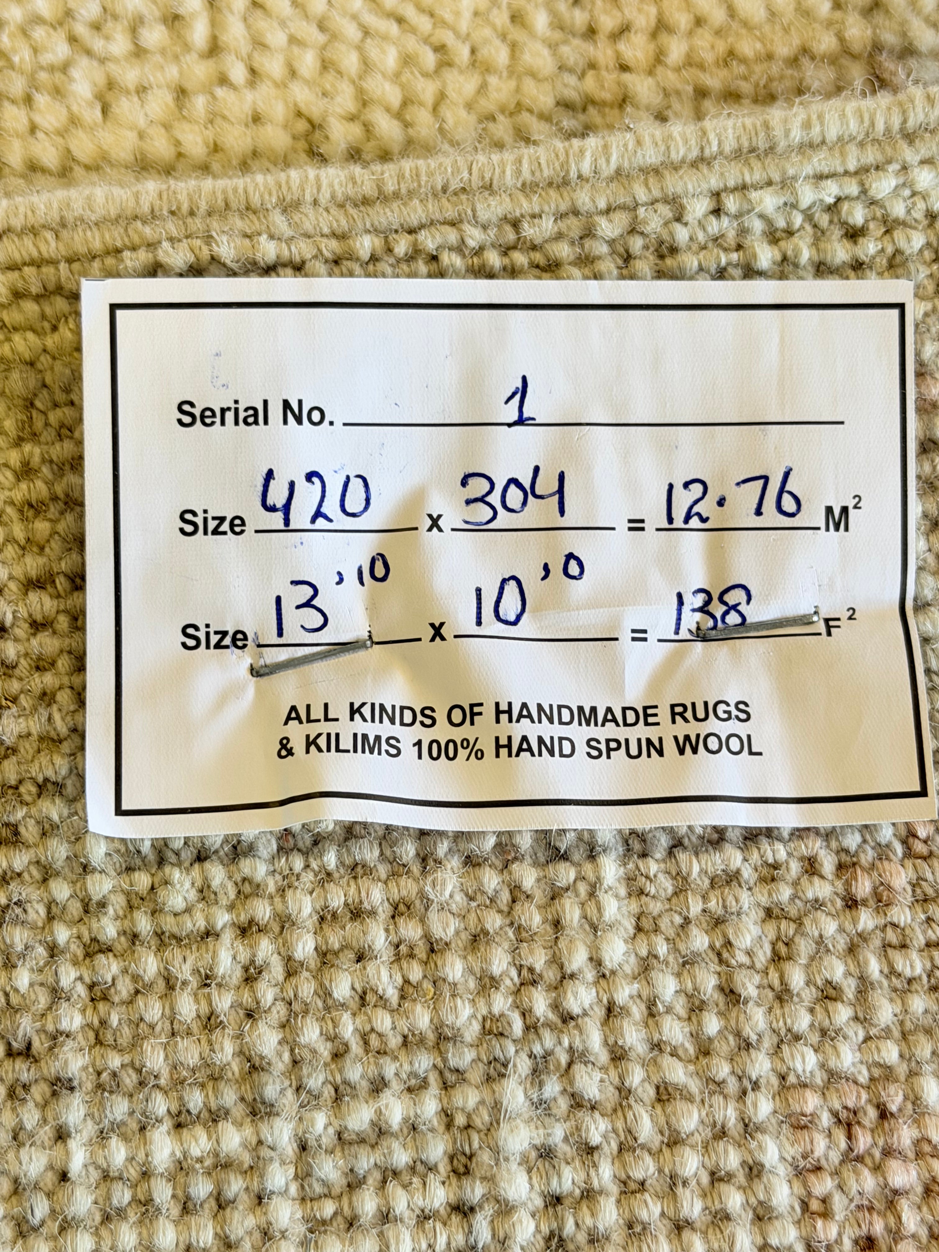 Zoë Barrett-Wood 10x13.10 Cream Multi Afghani Whitewashed Oushak