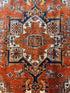 Tina Rowden 5.2x7 Red/Orange Hand-Knotted Humna Rug