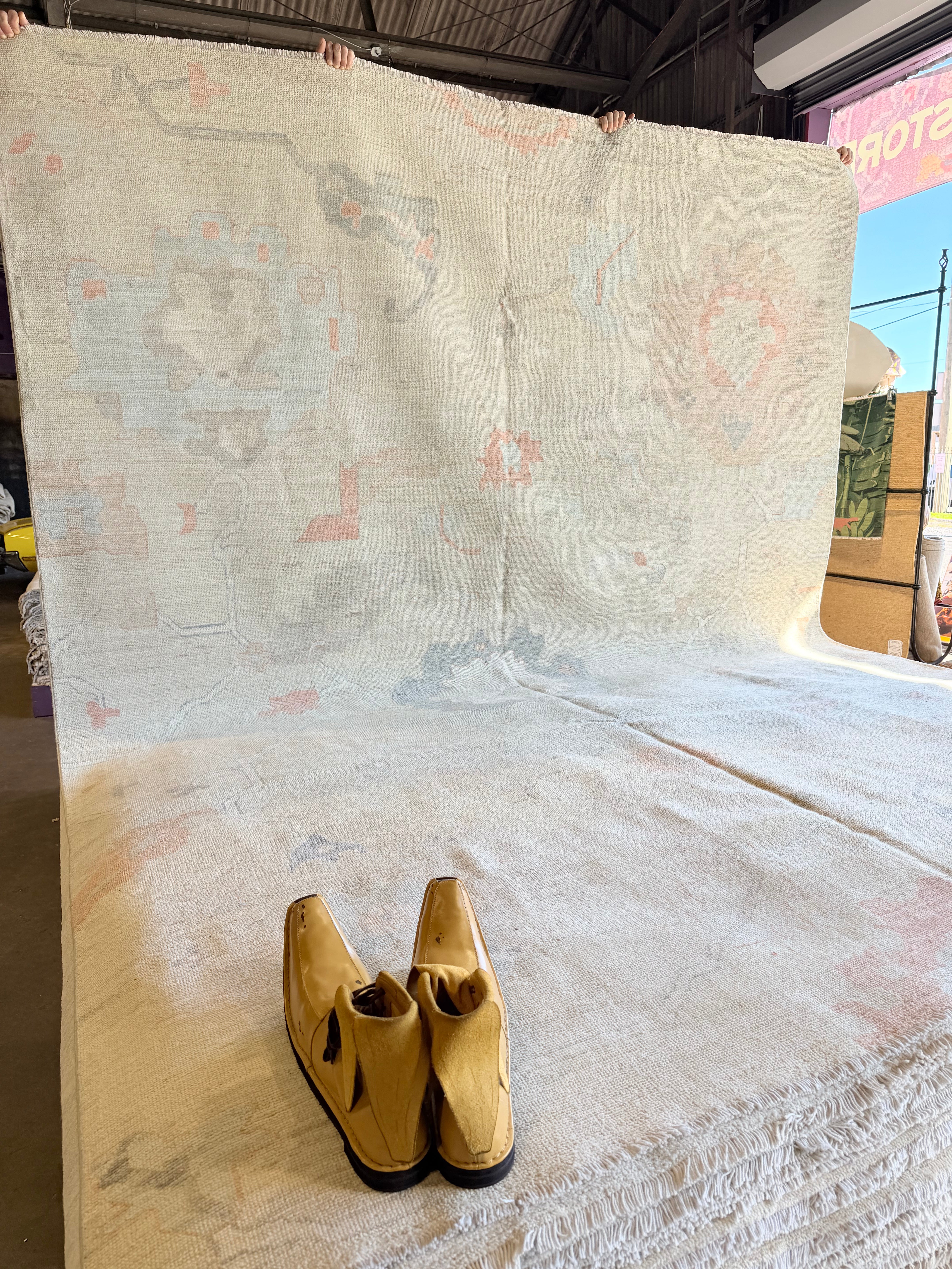 Lilly Bainbridge 8.11x11.8 Blue Afghani Whitewashed Oushak