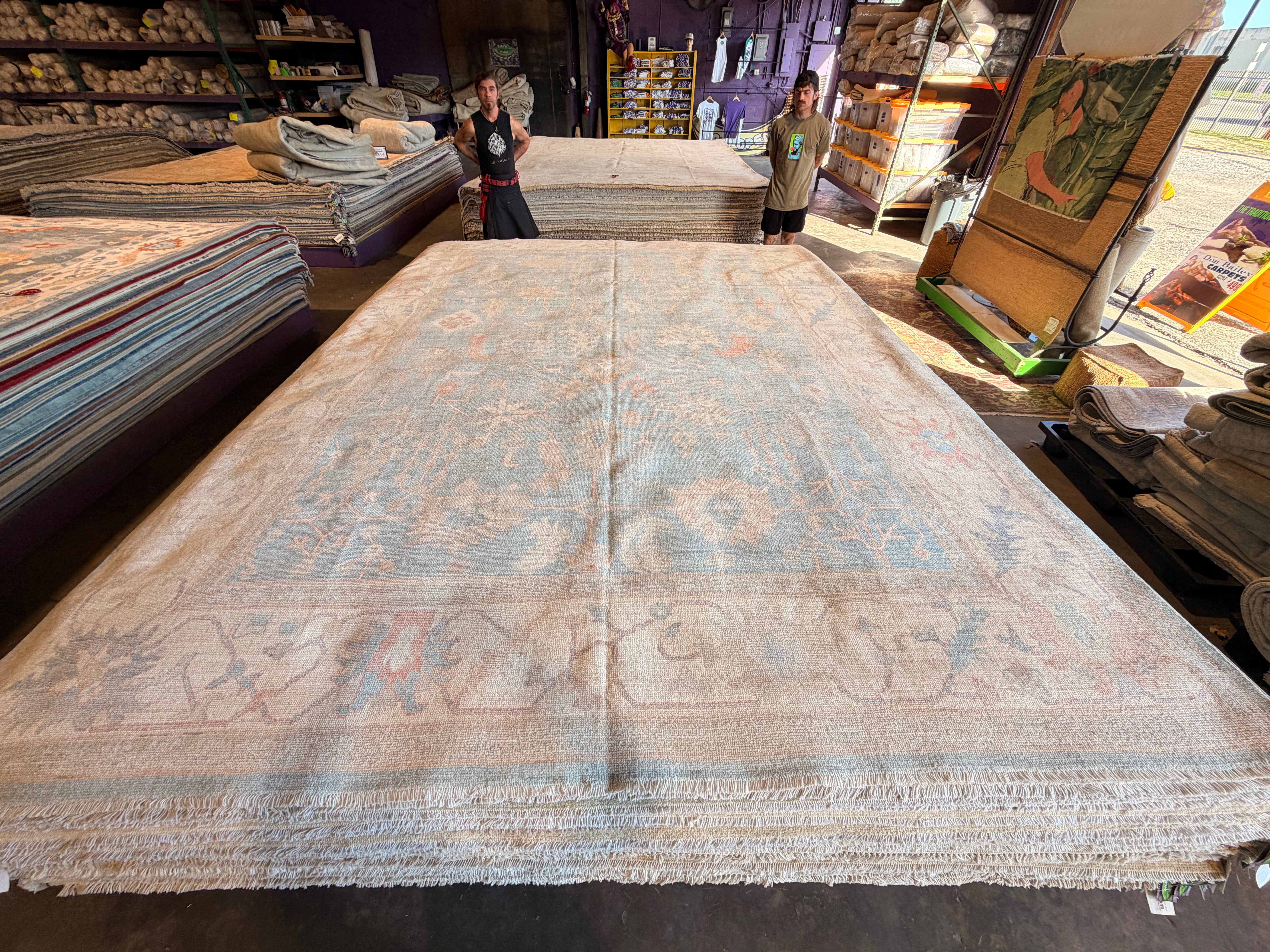 Matilda Lawler 8.11x11.11 Blue Afghani Whitewashed Oushak