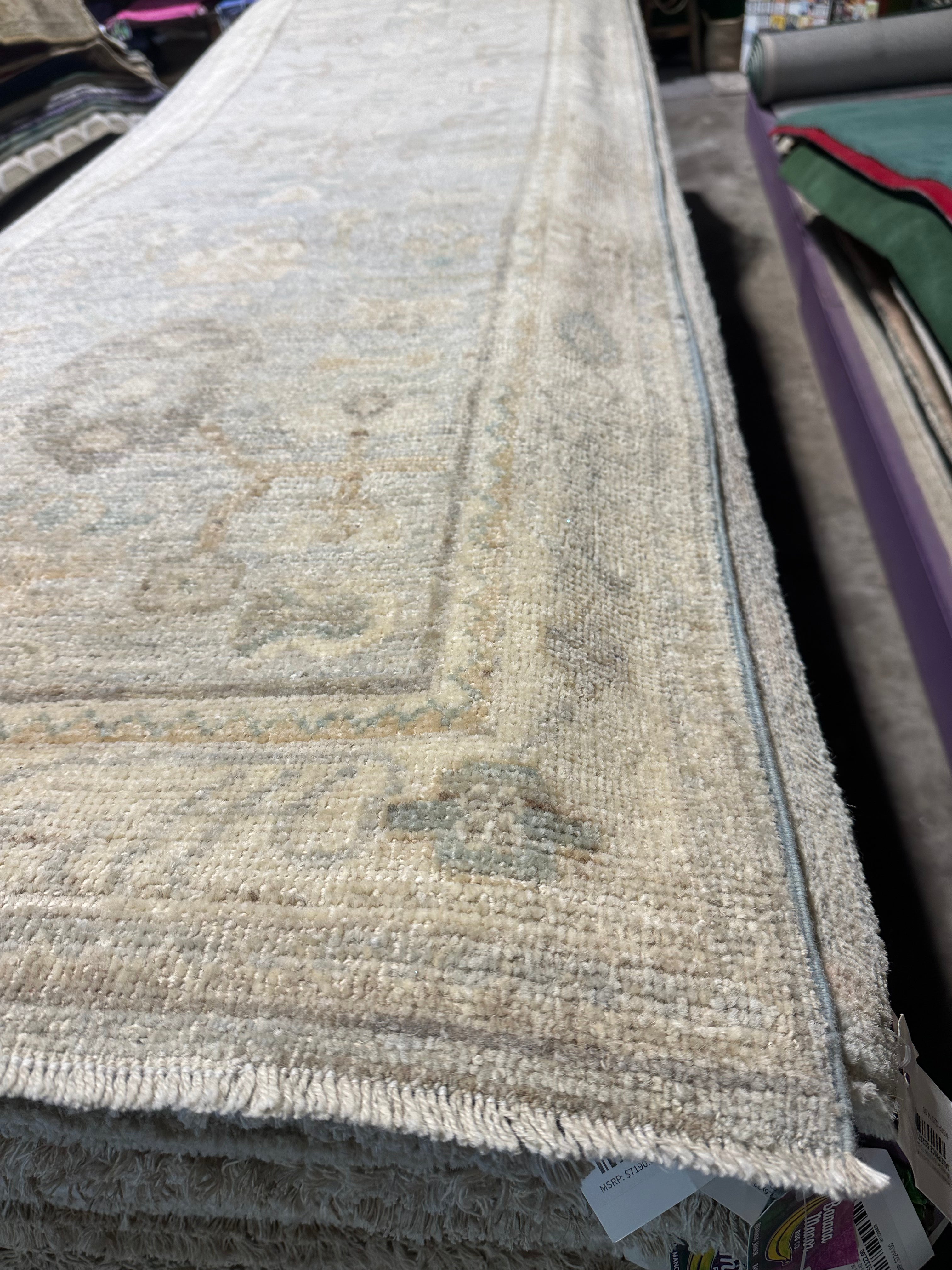 Louisa Kearns 2.8x6.6 Afghani Whitewashed Oushak