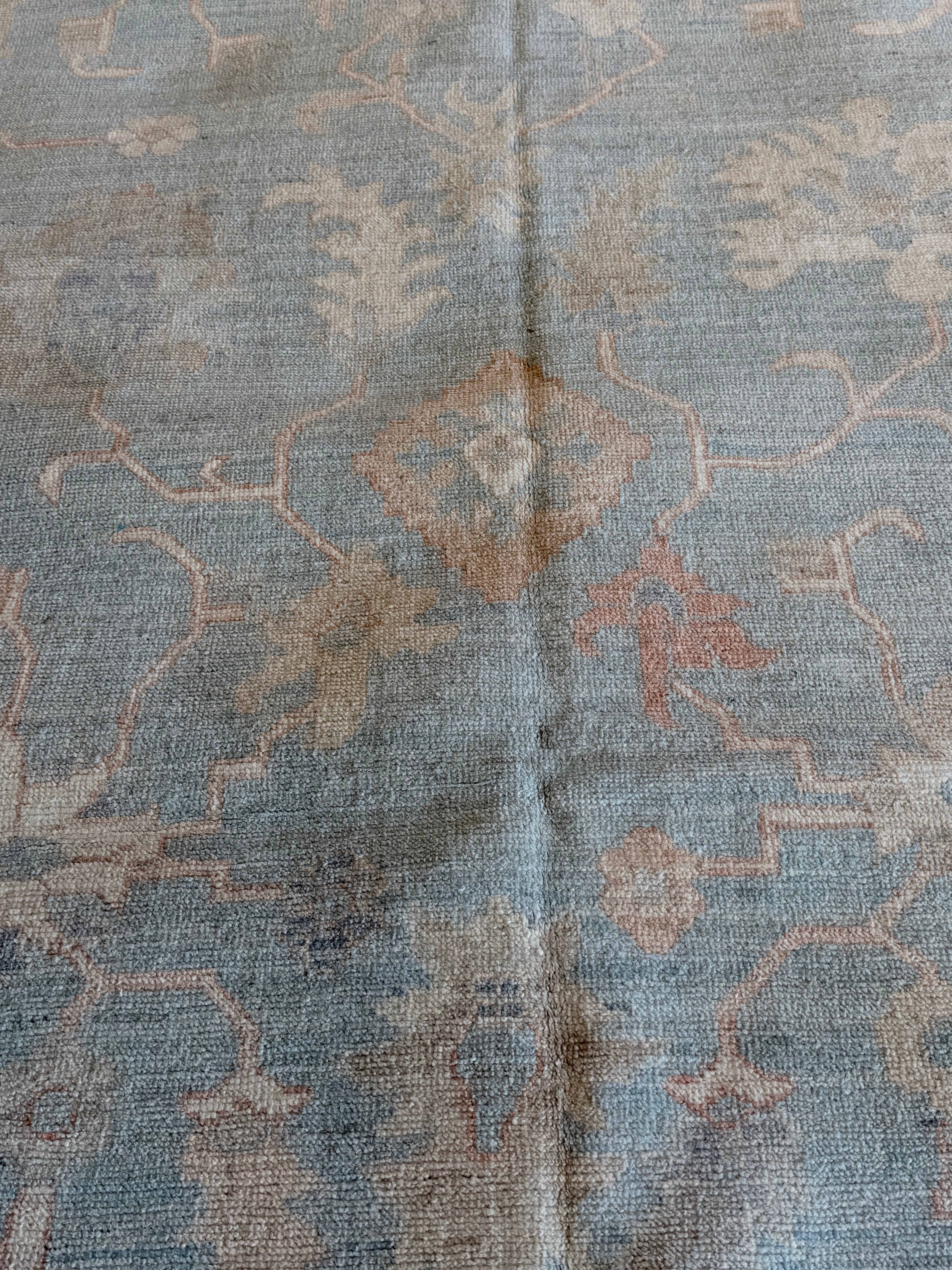 Matilda Lawler 8.11x11.11 Blue Afghani Whitewashed Oushak