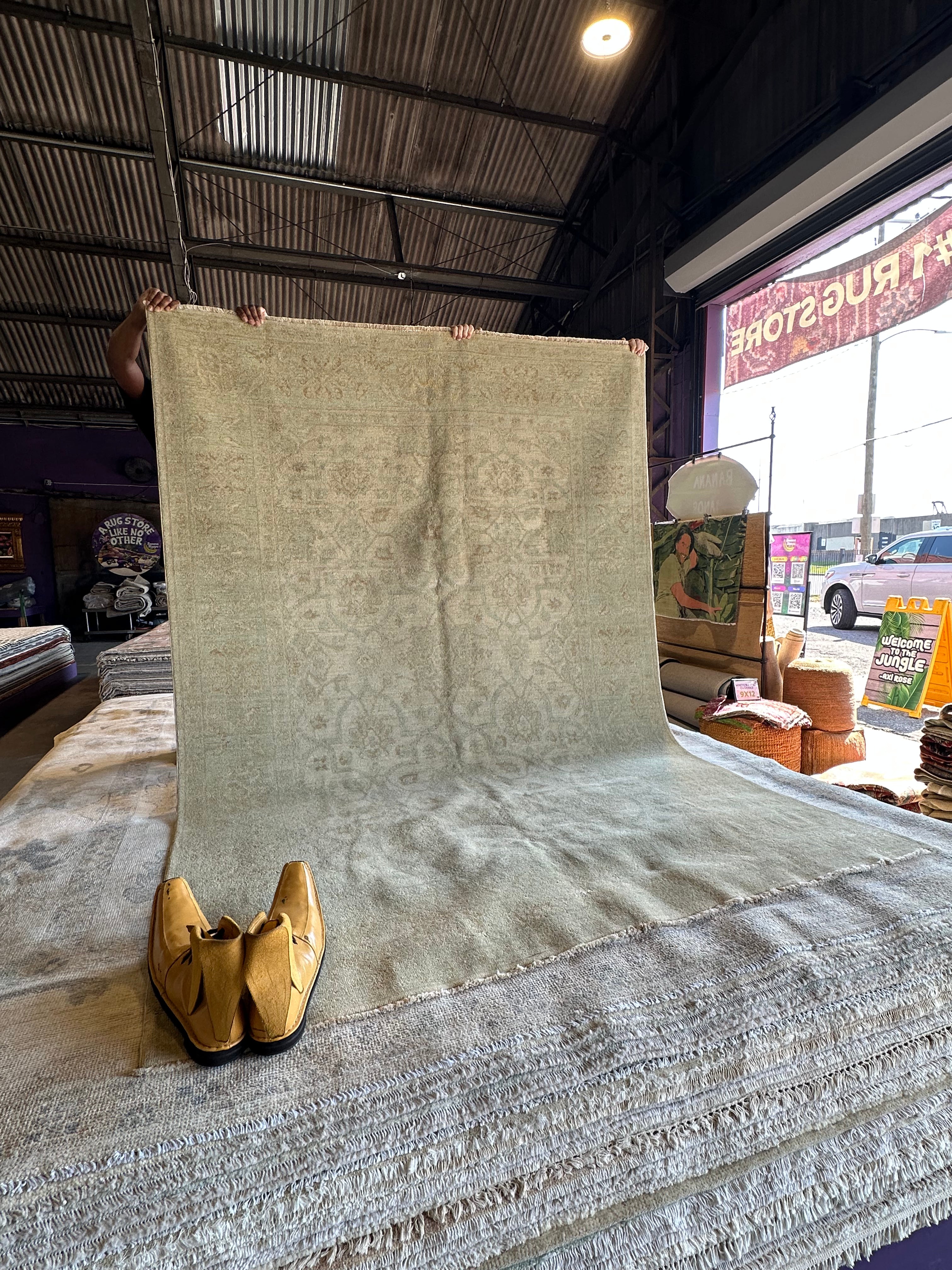 Anabel 6x8.7 Beige Hand-Knotted Farhan Rug