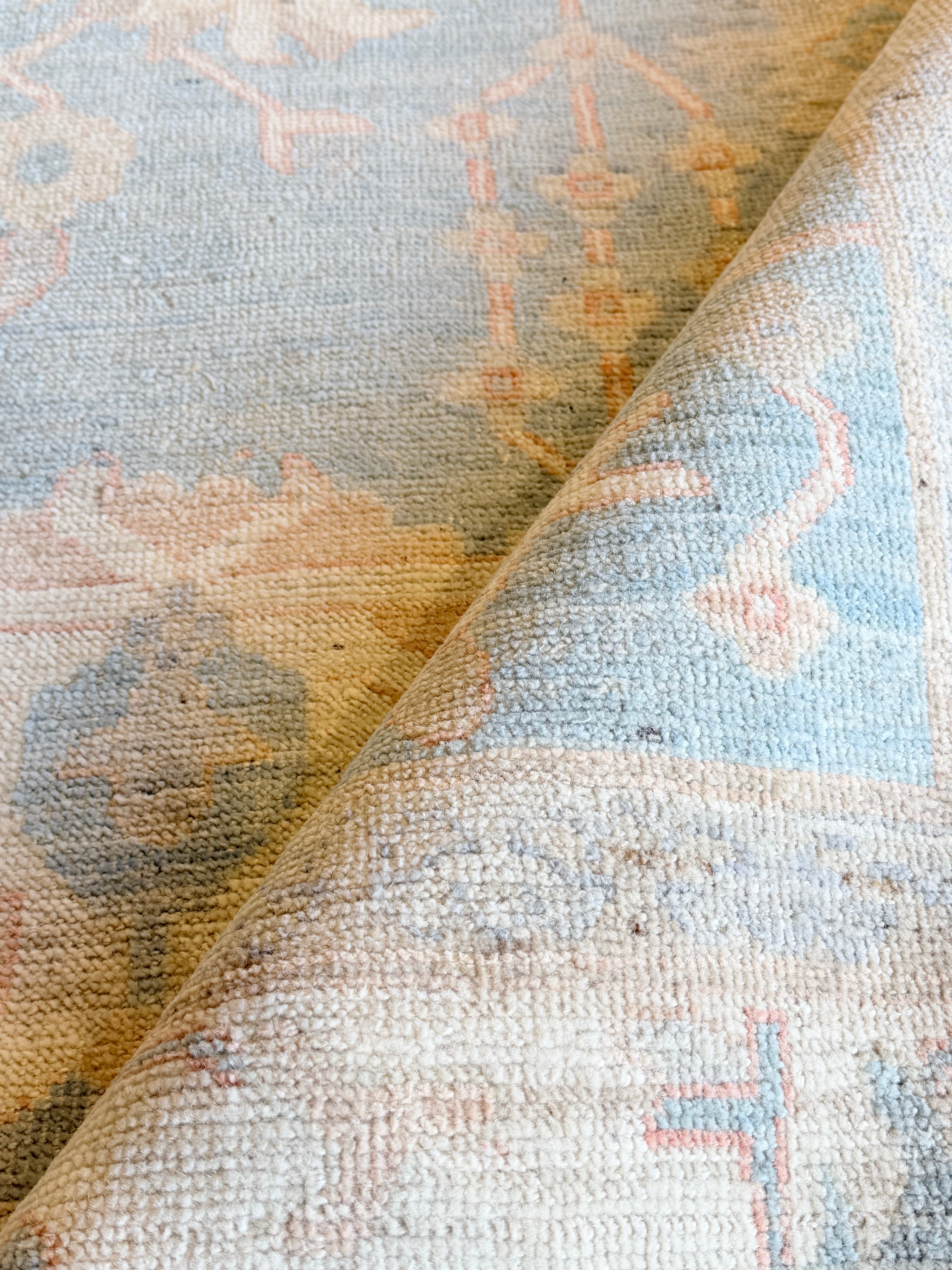 Matilda Lawler 8.11x11.11 Blue Afghani Whitewashed Oushak