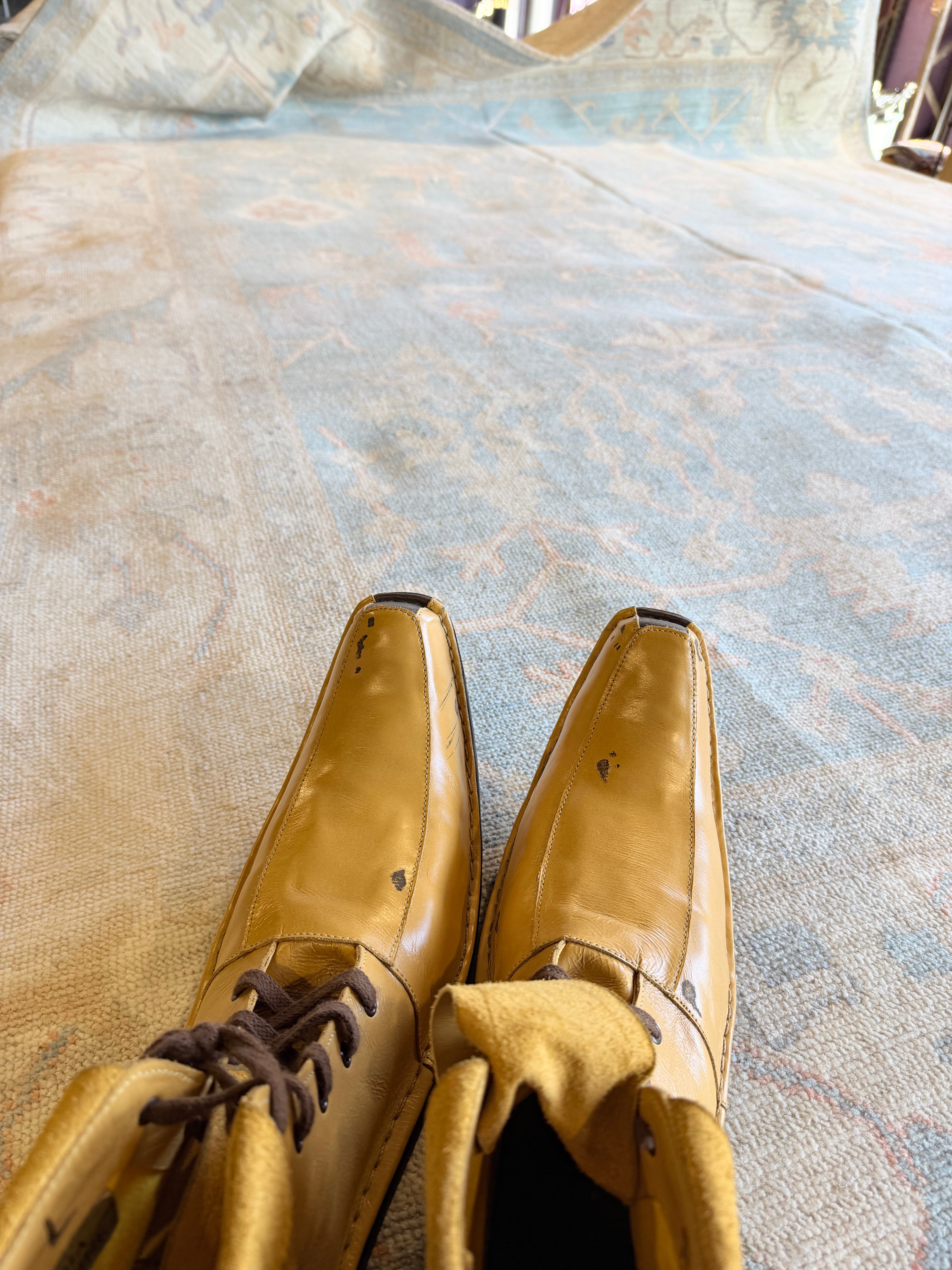 Matilda Lawler 8.11x11.11 Blue Afghani Whitewashed Oushak