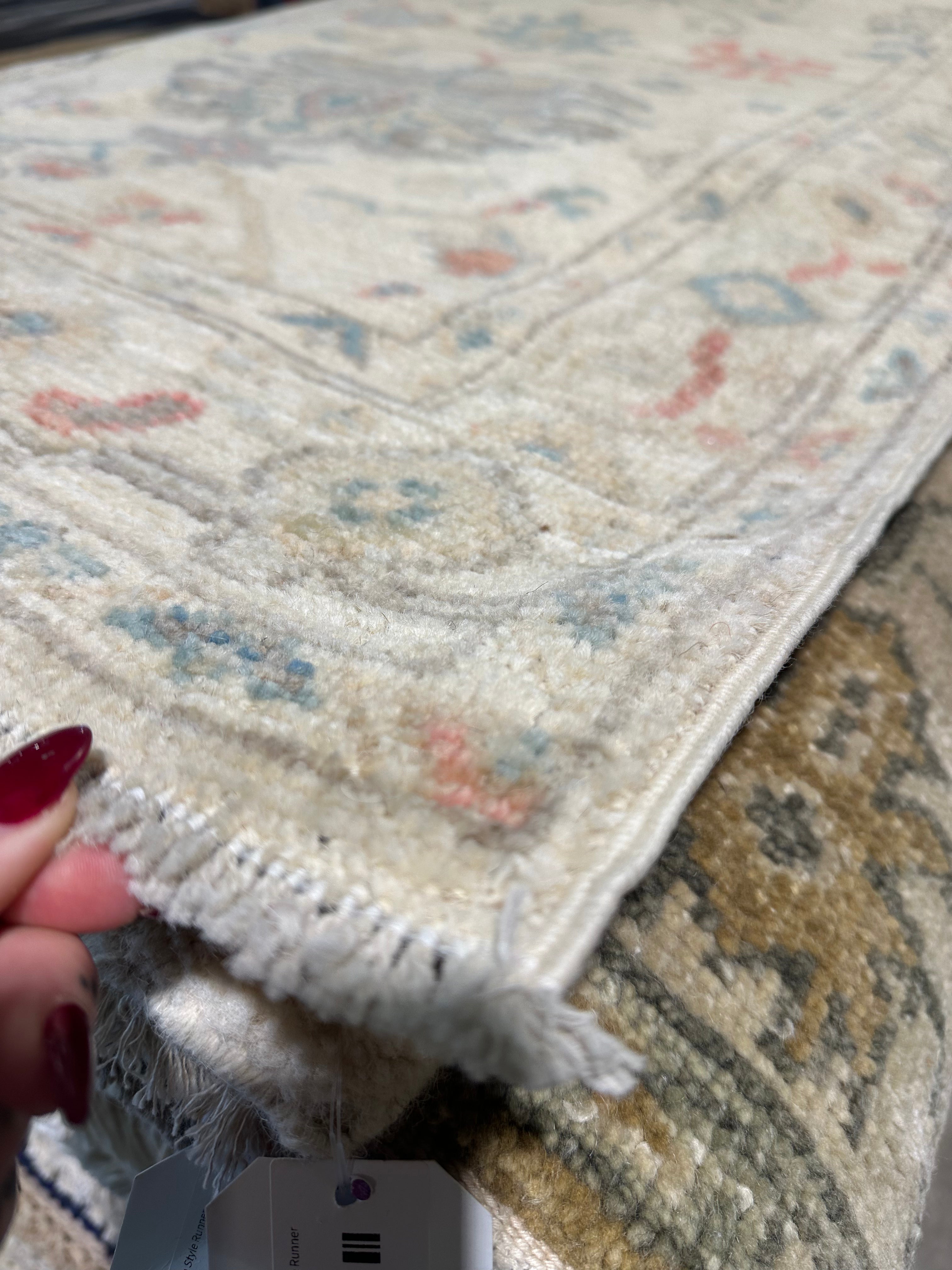 Samantha Biggs 2.7x7.9 Afghani Whitewashed Oushak