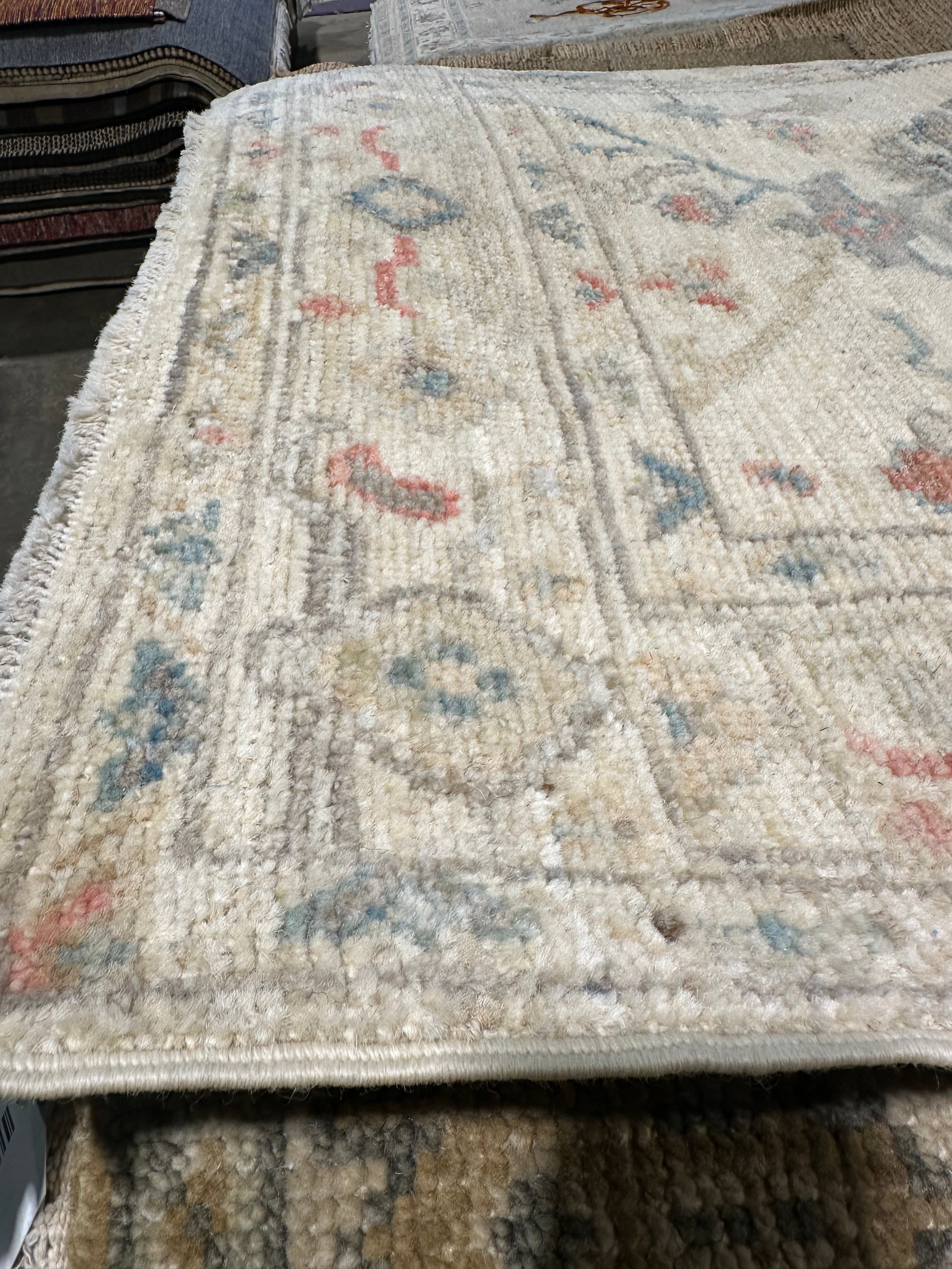 Samantha Biggs 2.7x7.9 Afghani Whitewashed Oushak