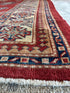 Katie Walsh 6.1x9.3 Red Hand-Knotted Kazak Rug
