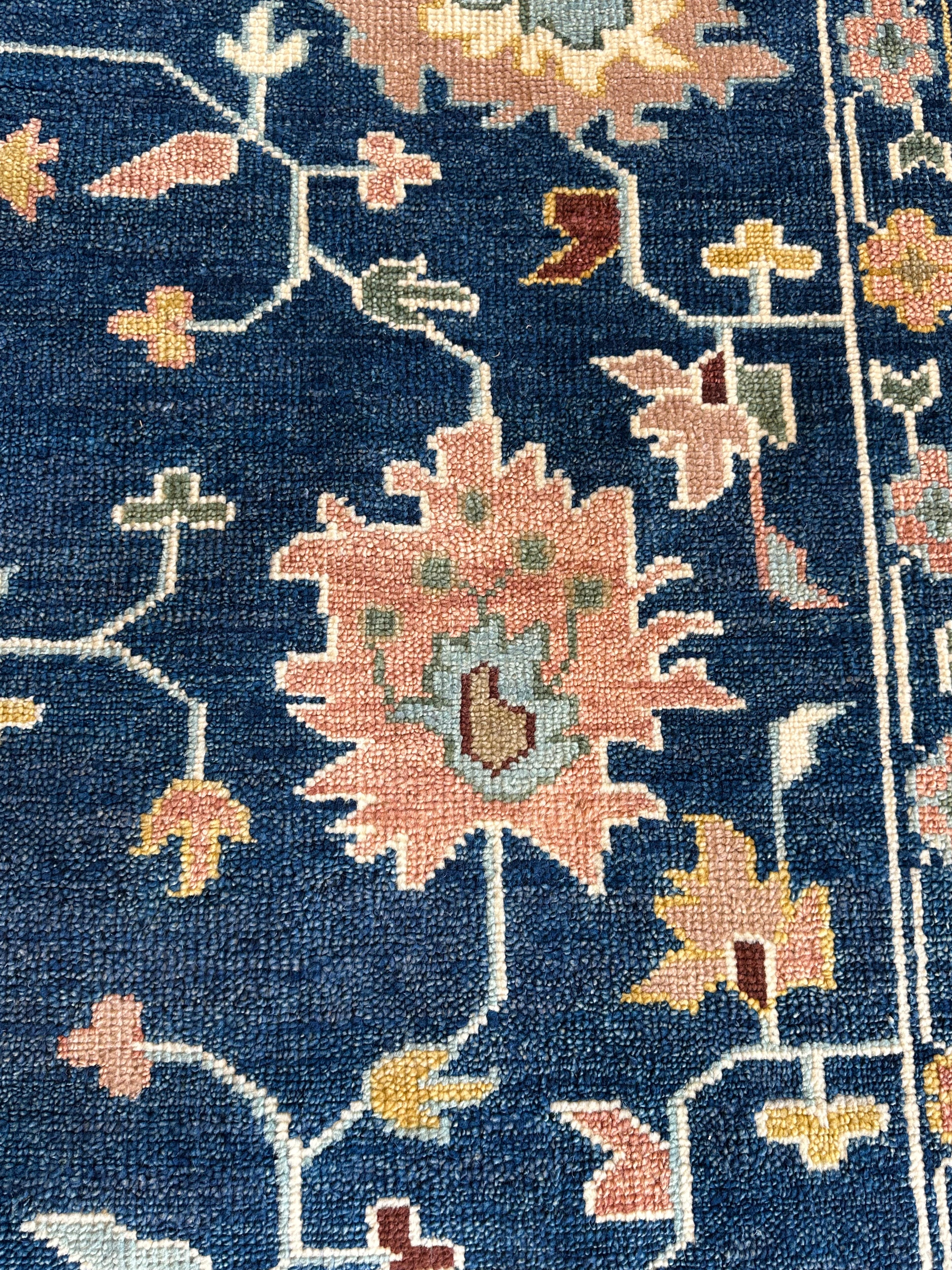 Natalie Teen 10x14 Blue Hand-Knotted Oushak