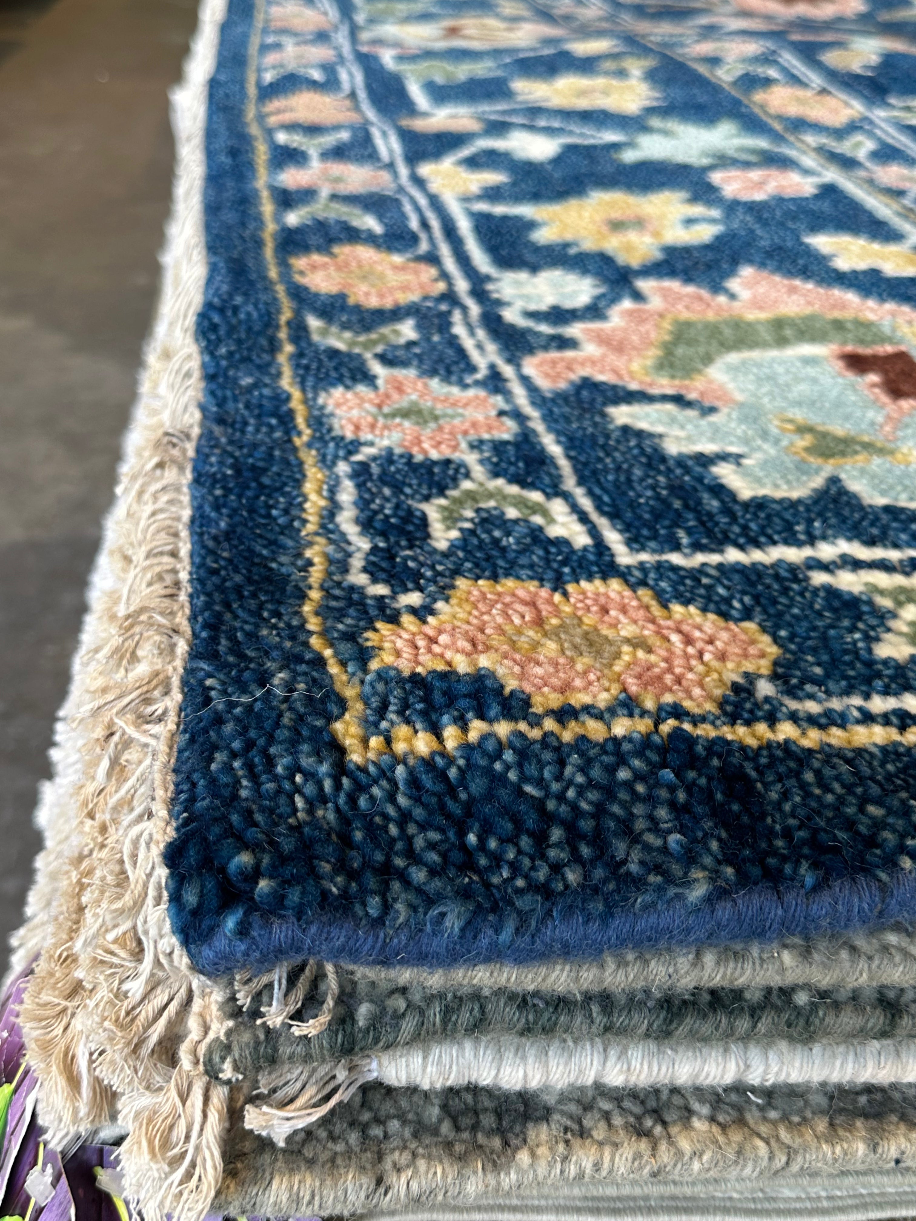 Natalie Teen 10x14 Blue Hand-Knotted Oushak