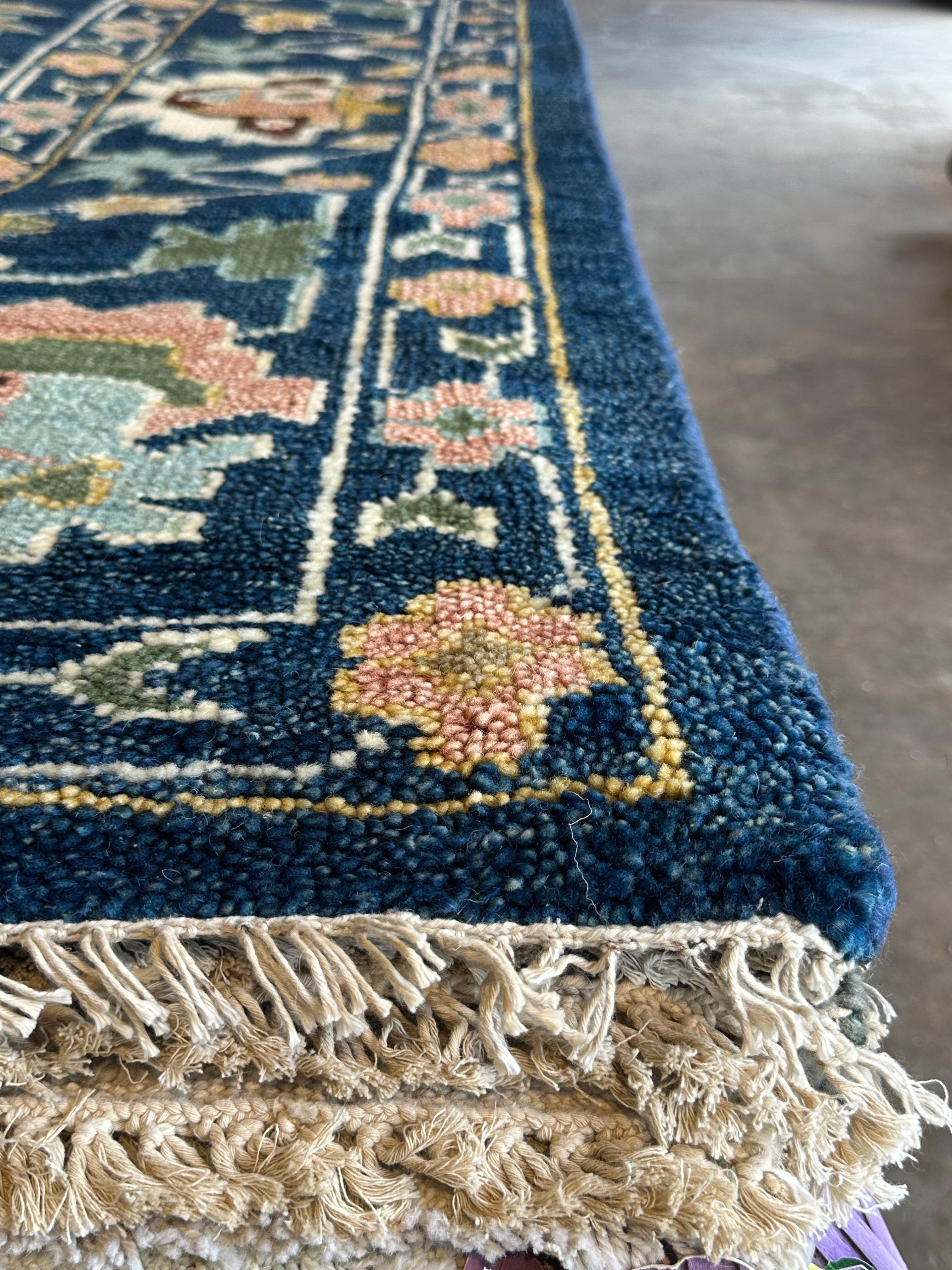 Natalie Teen 10x14 Blue Hand-Knotted Oushak