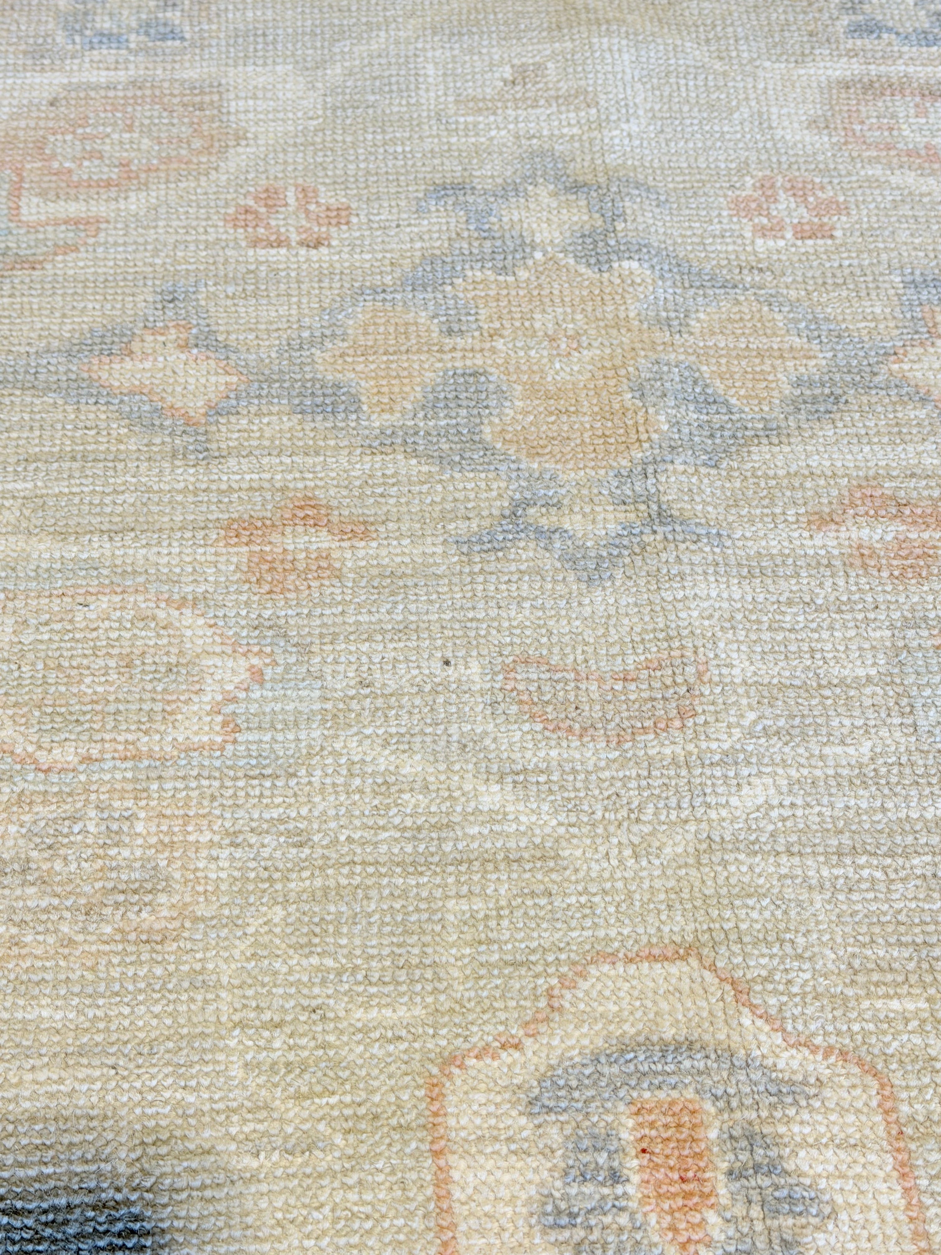 Mabel 8.1x10 Blue Afghani Whitewashed Oushak