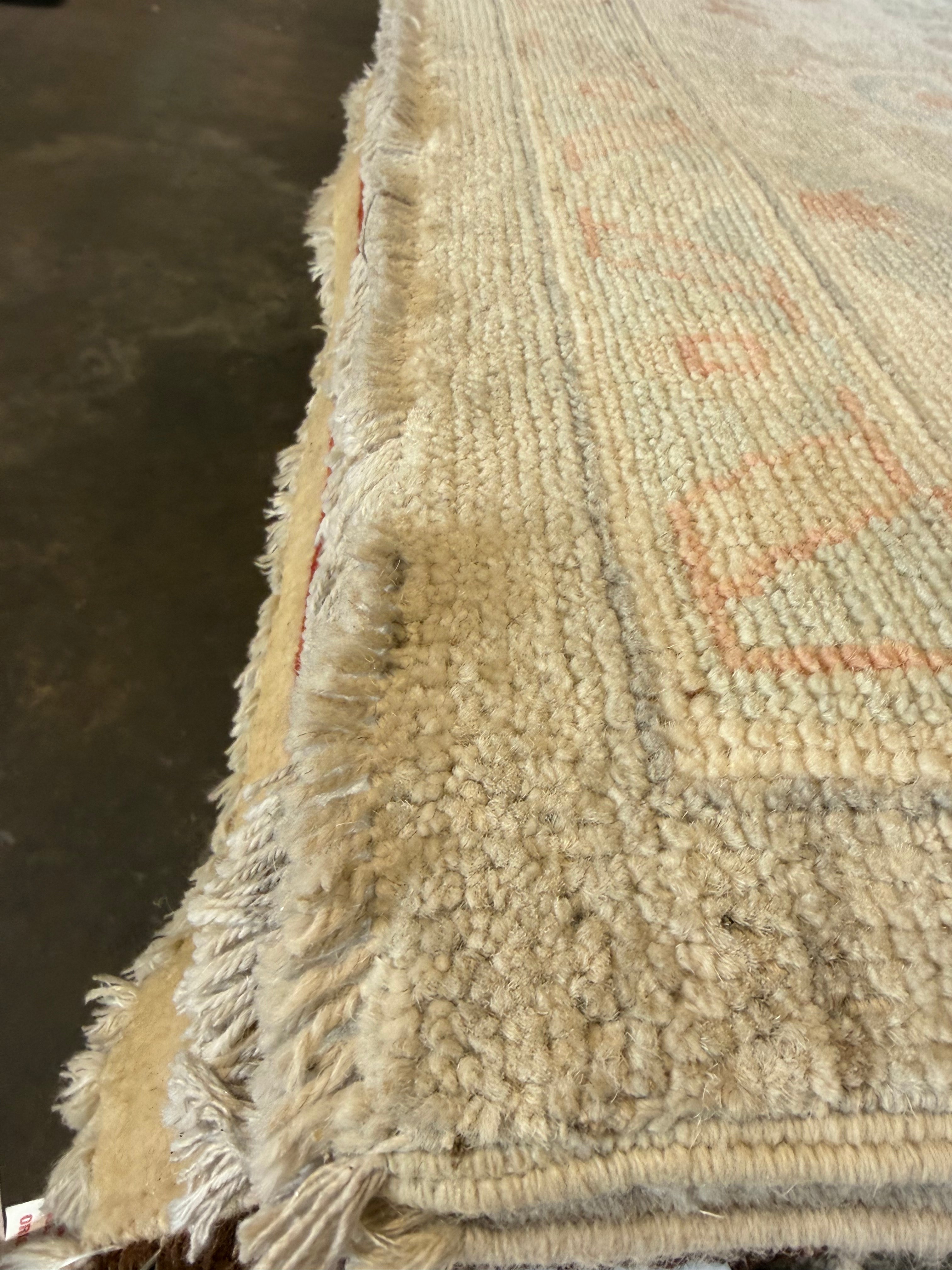 Anna Bura 10.5x13.11 Blue Afghani Whitewashed Oushak