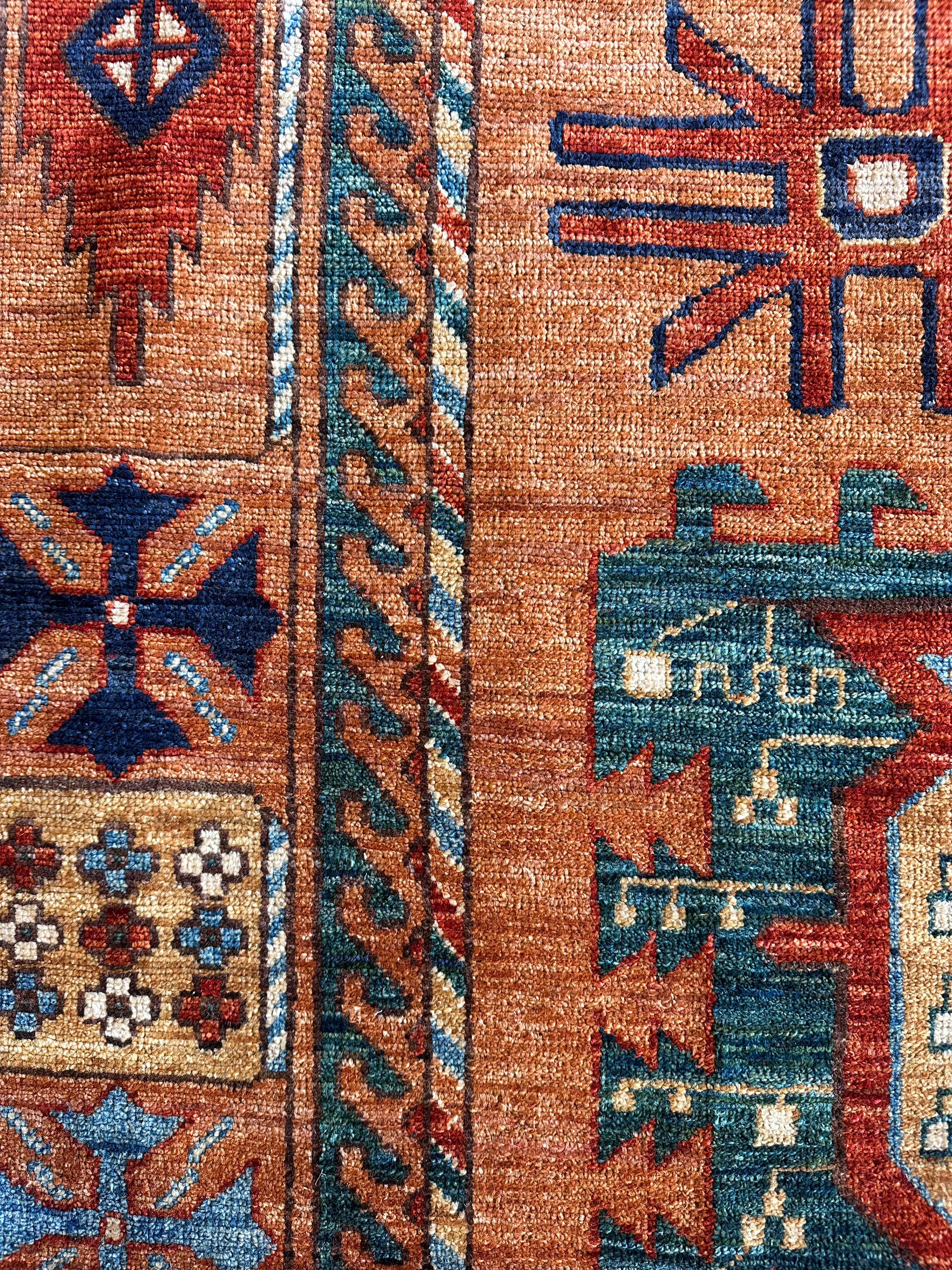 Jill Somers 6.10x9.2 Orange Hand-Knotted Humna Rug