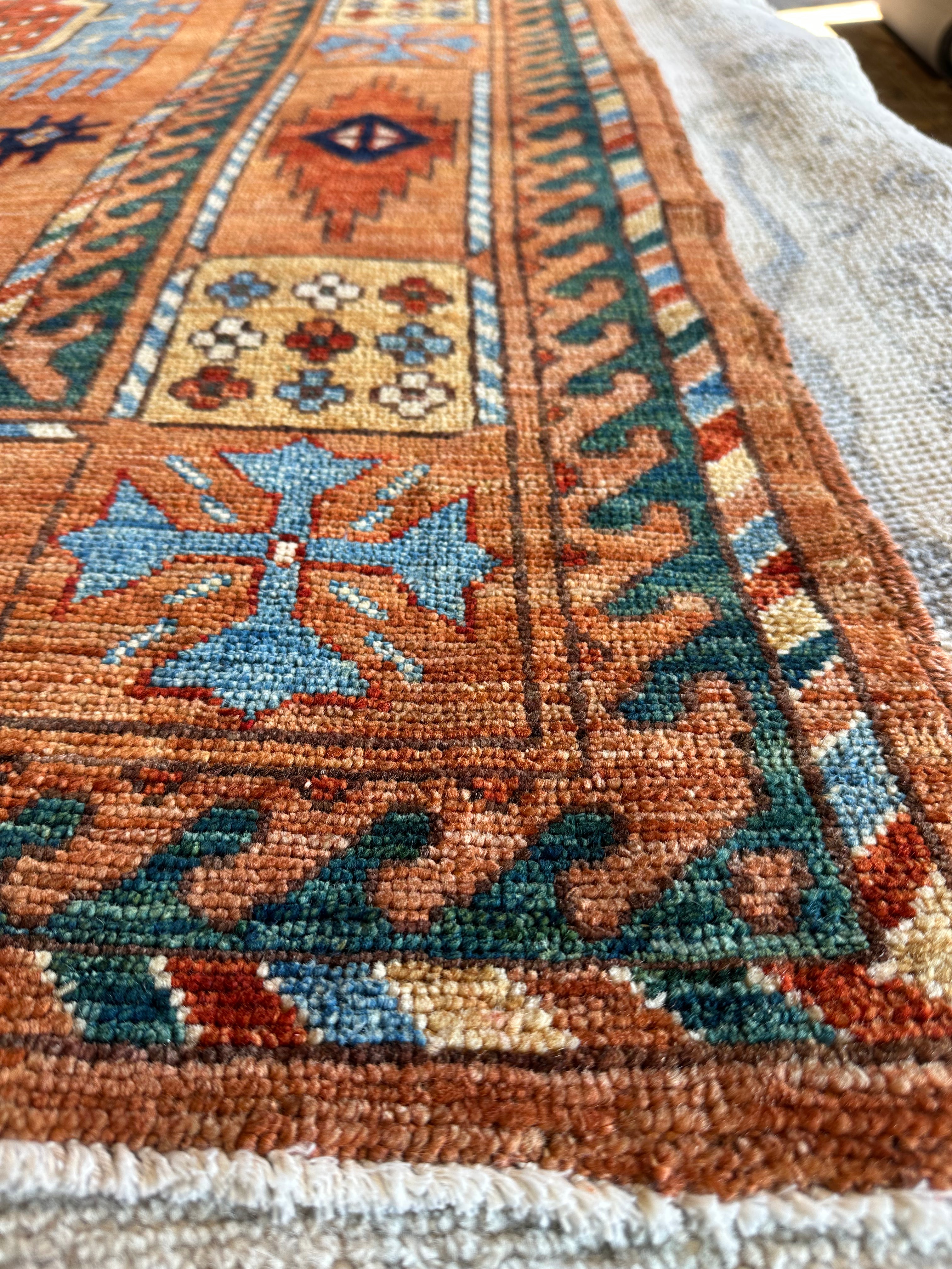 Jill Somers 6.10x9.2 Orange Hand-Knotted Humna Rug