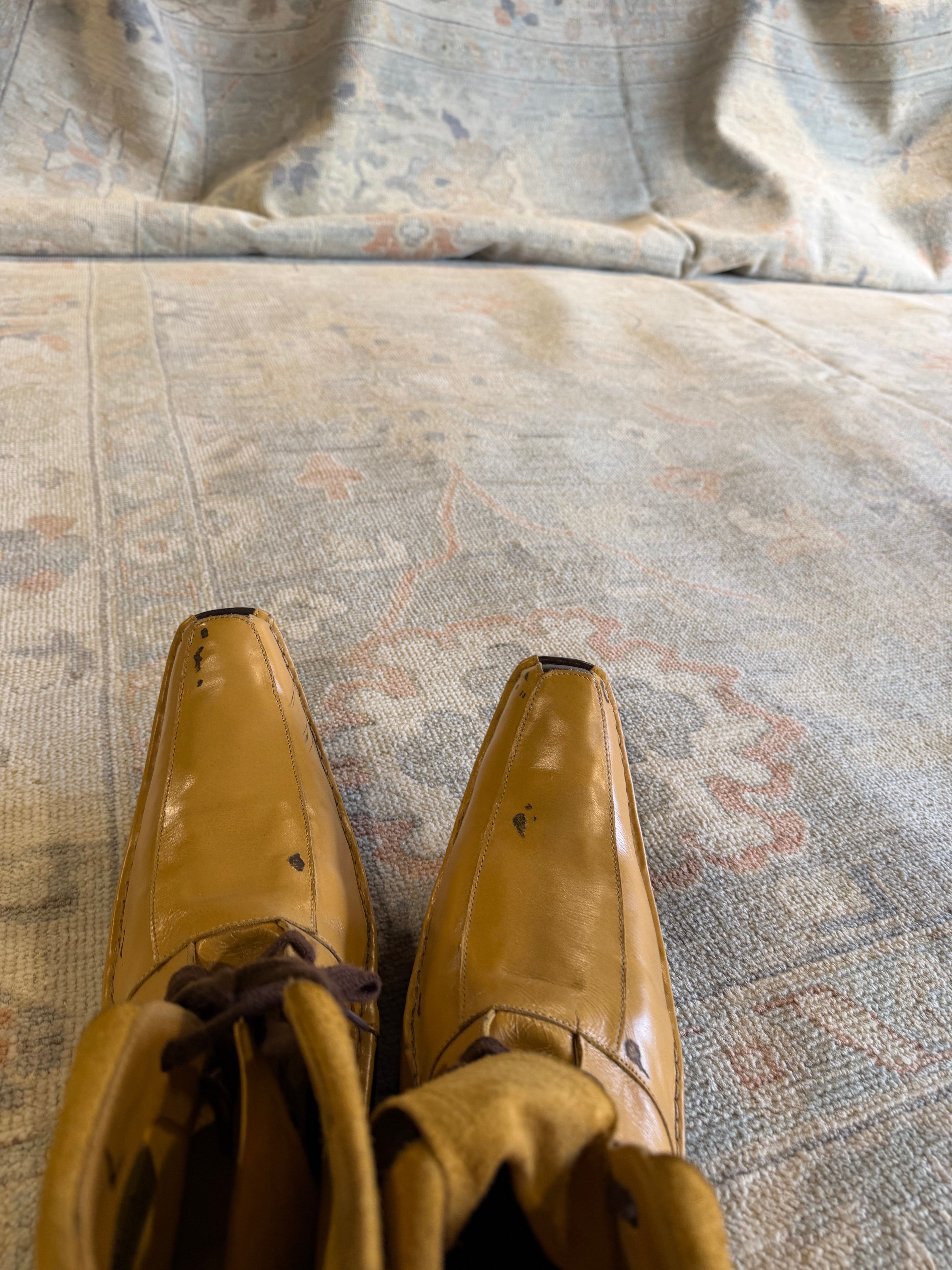 Anna Bura 10.5x13.11 Blue Afghani Whitewashed Oushak