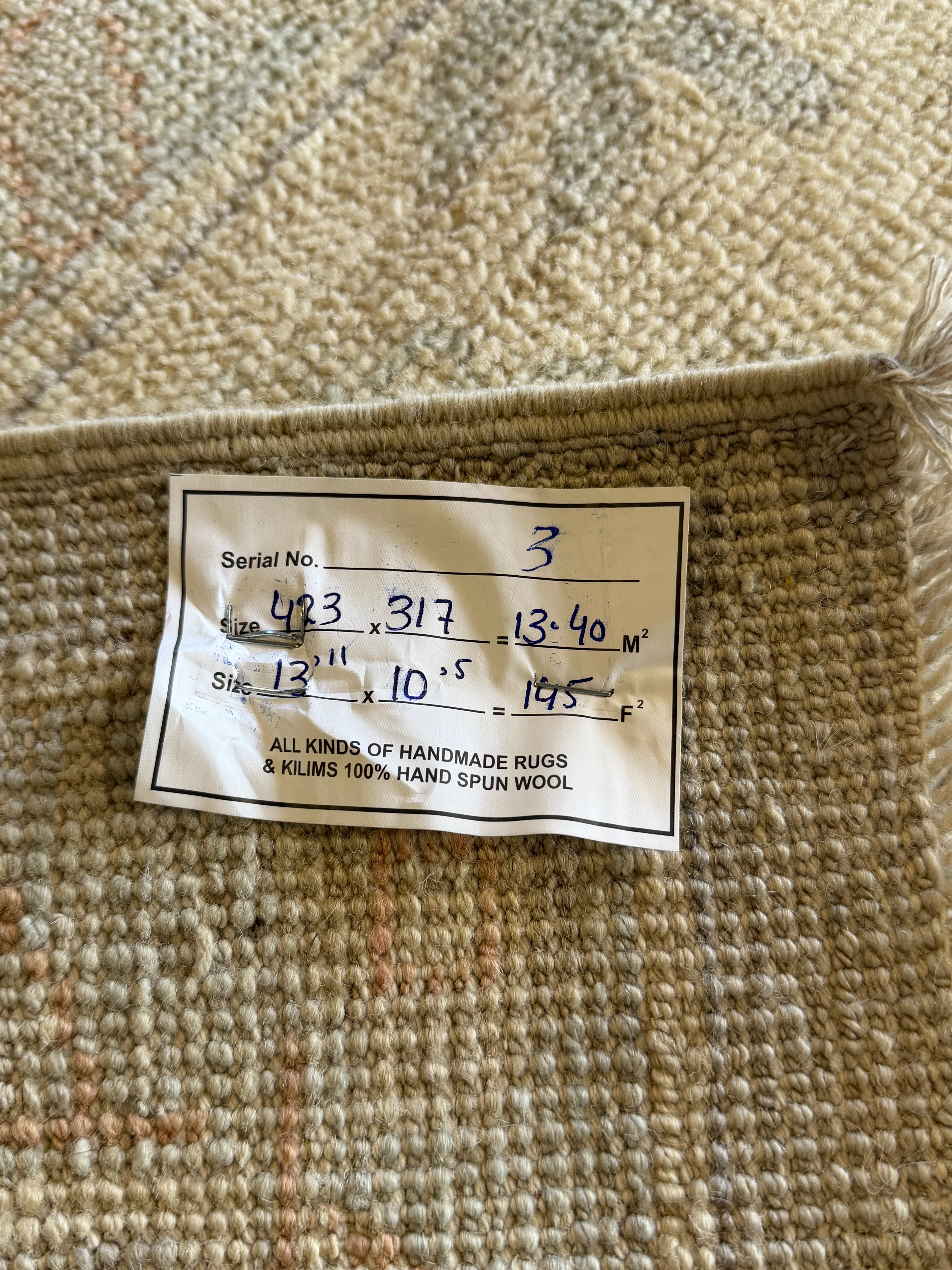 Anna Bura 10.5x13.11 Blue Afghani Whitewashed Oushak