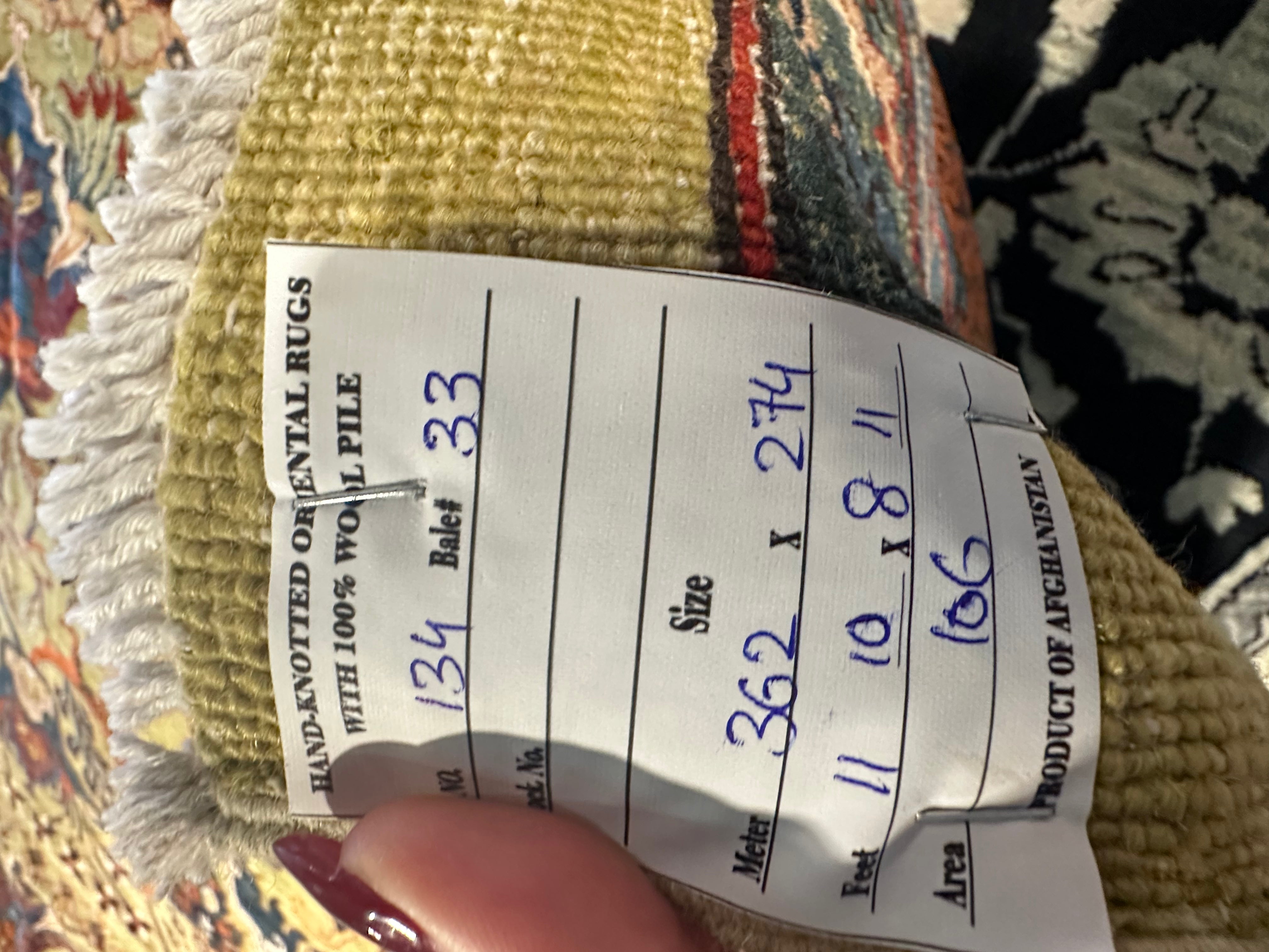 Elarica Johnson 8.11x11.10 Afghani Sultani
