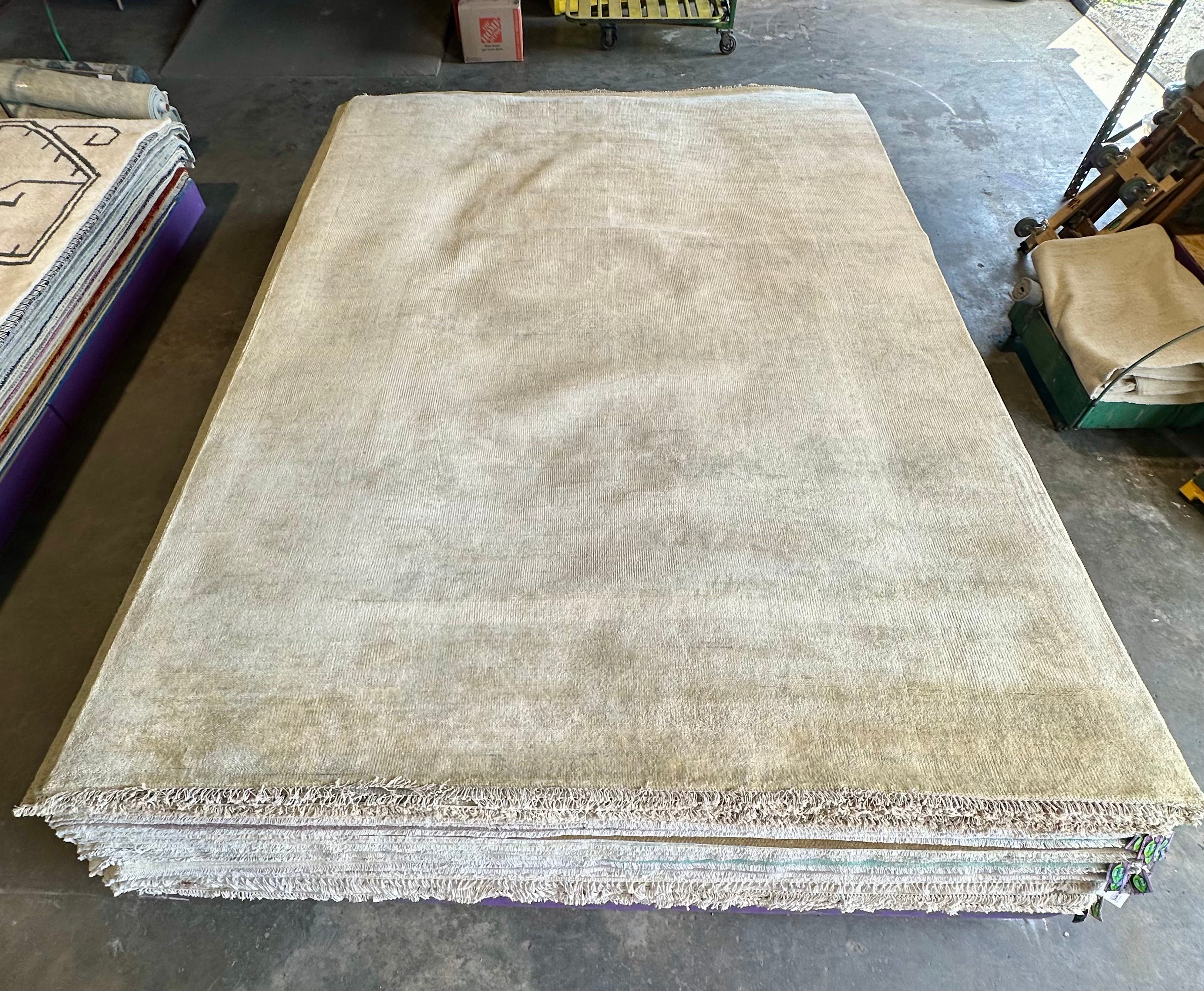 Tawny Cypress 9.9x14.3 Cream Hand-Knotted Oushak