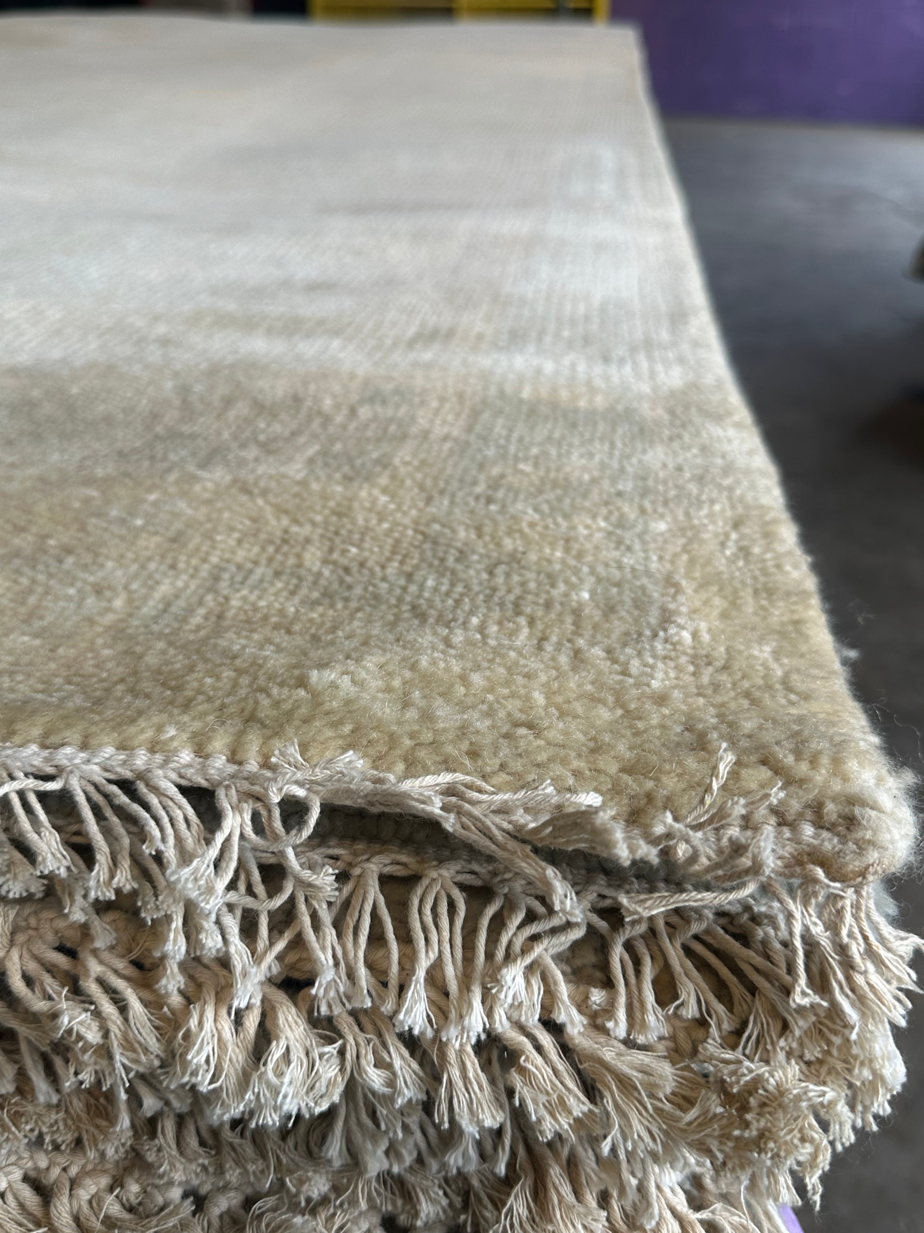 Tawny Cypress 9.9x14.3 Cream Hand-Knotted Oushak