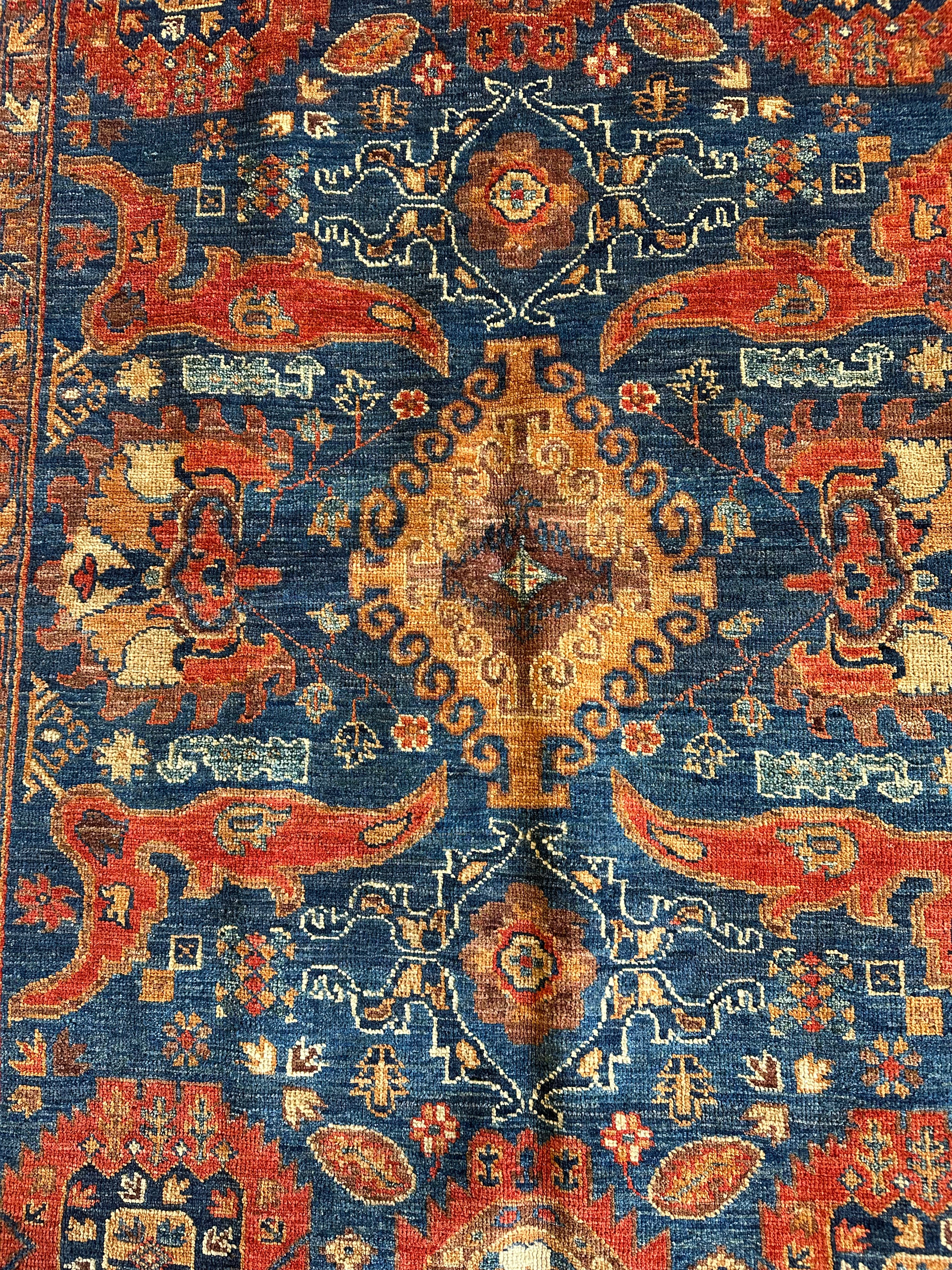 Dori Moghaizel 4.11x6.9 Red Hand-Knotted Humna Rug