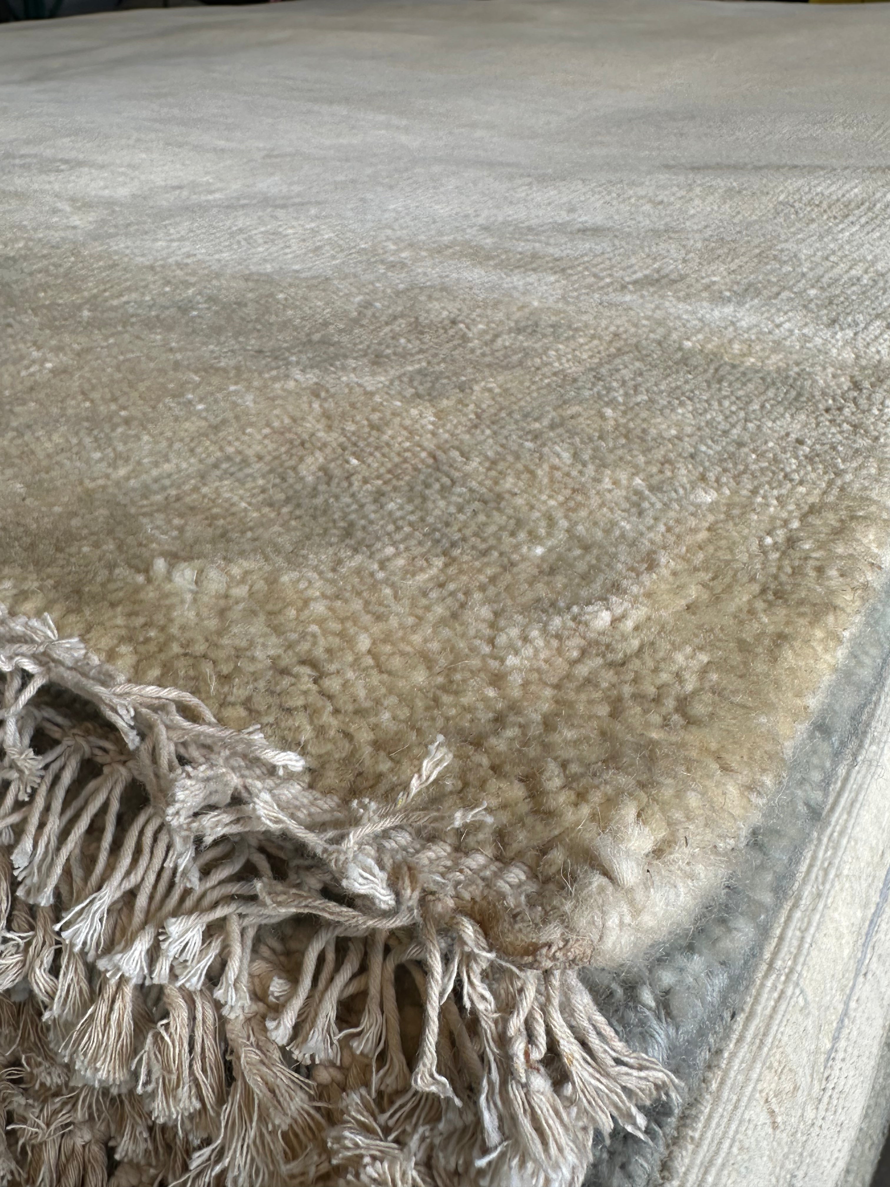 Tawny Cypress 9.9x14.3 Cream Hand-Knotted Oushak