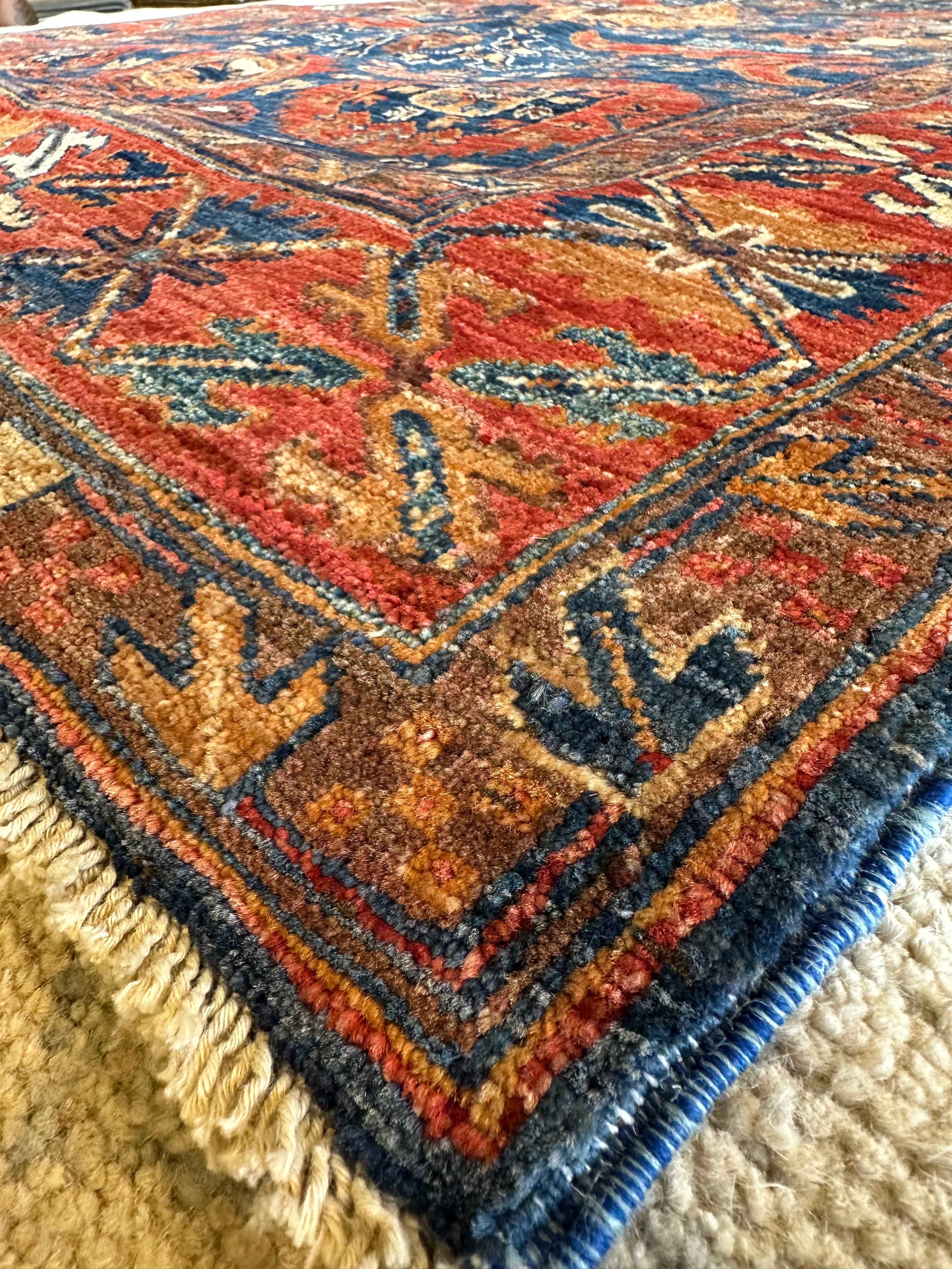 Dori Moghaizel 4.11x6.9 Red Hand-Knotted Humna Rug