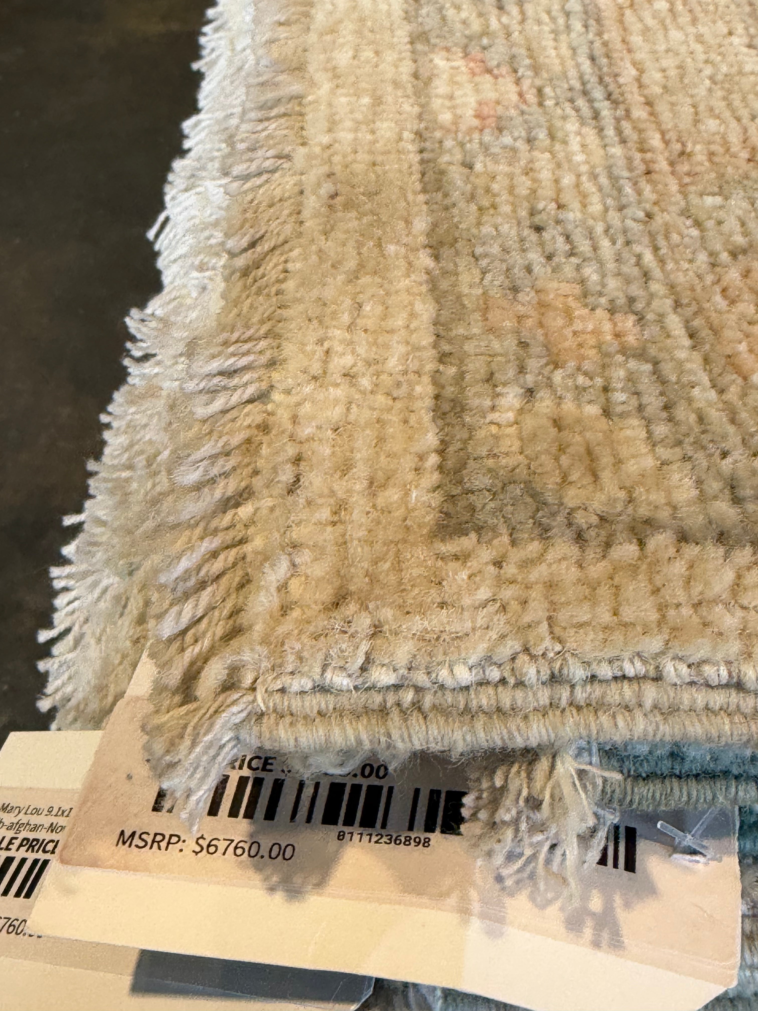 Barbara Muschietti 9.3x11.11 Beige Afghani Whitewashed Oushak