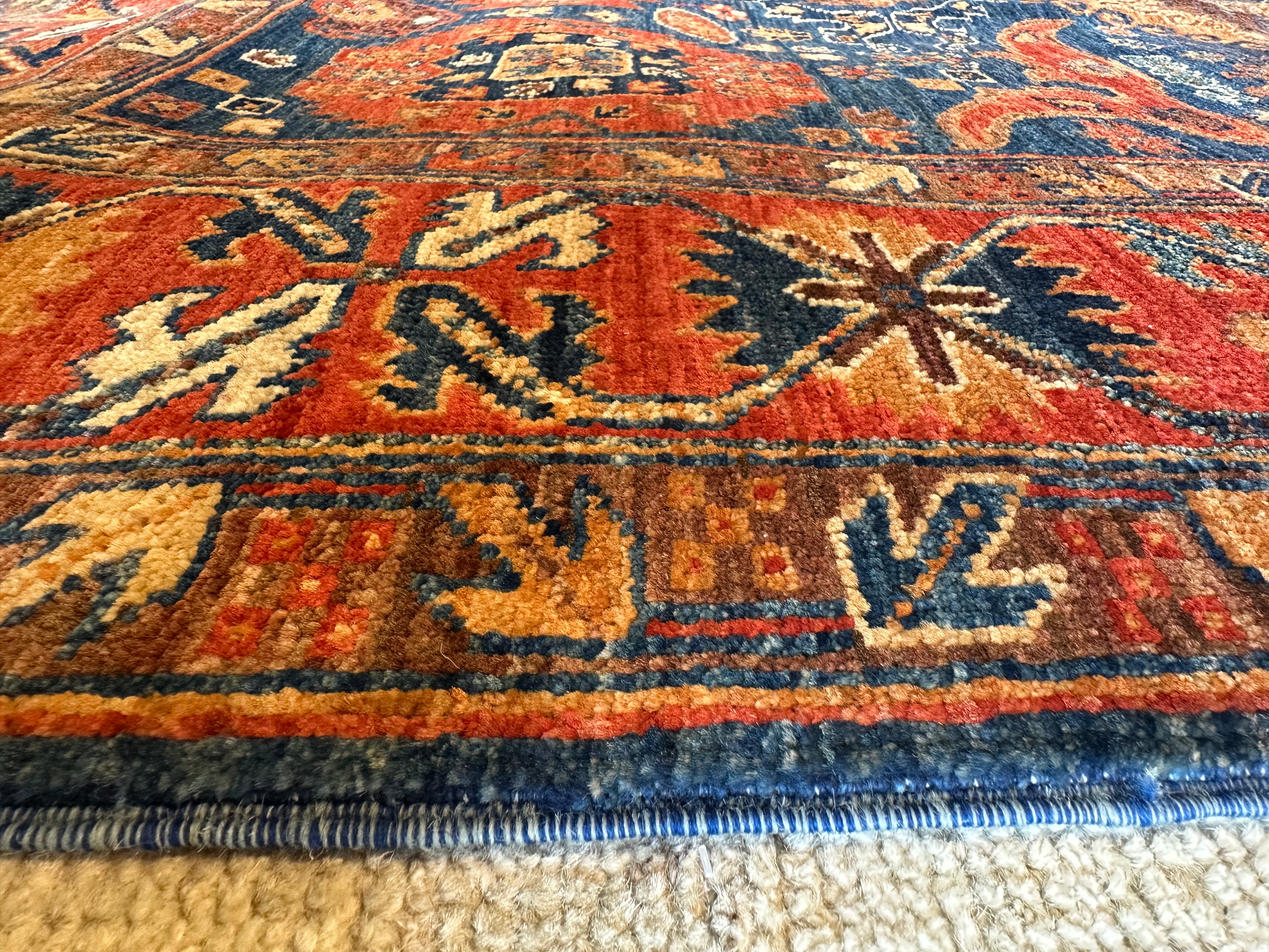 Dori Moghaizel 4.11x6.9 Red Hand-Knotted Humna Rug